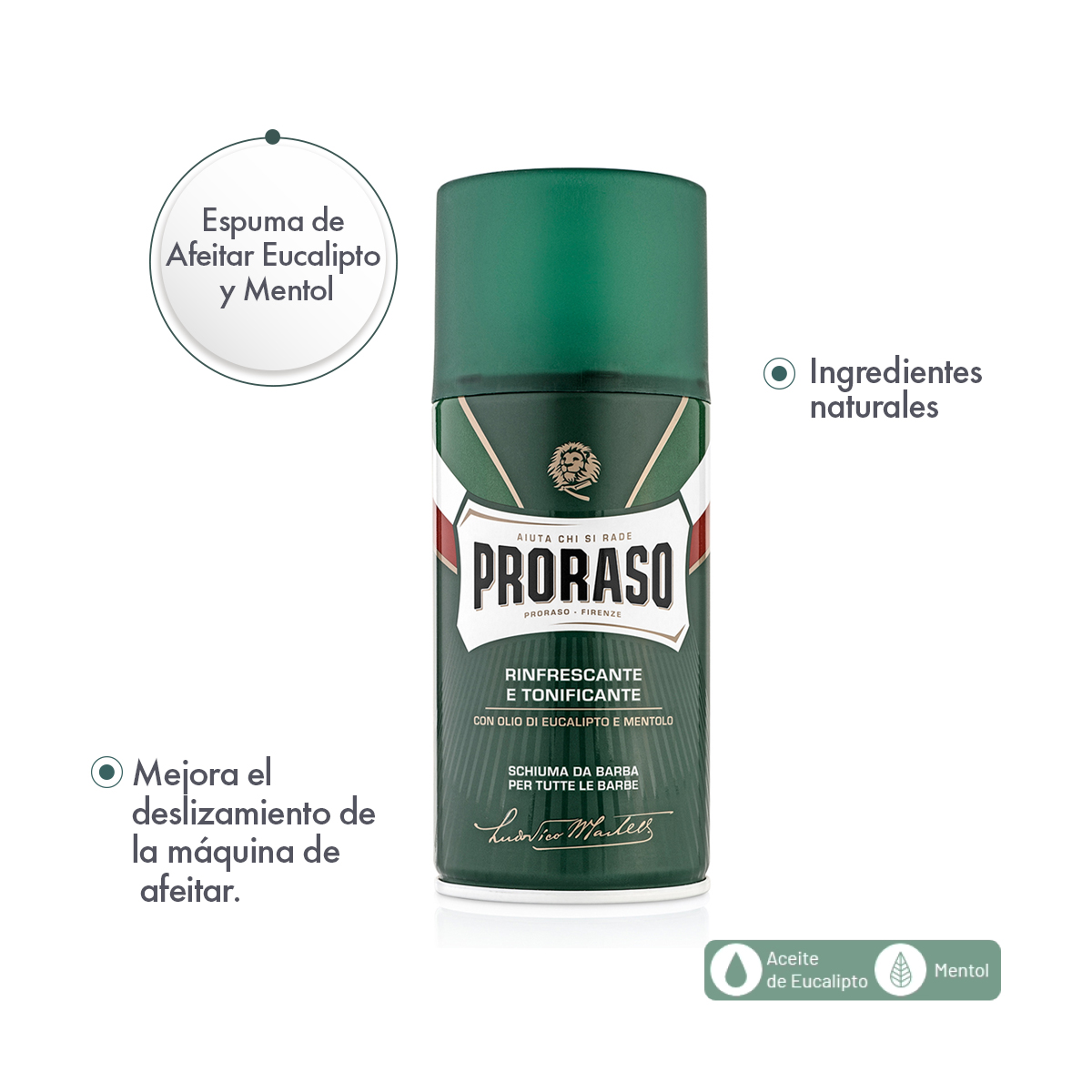 Foto 3 pulgar | Espuma de Afeitar Proraso Refrescante Eucalipto y Mentol