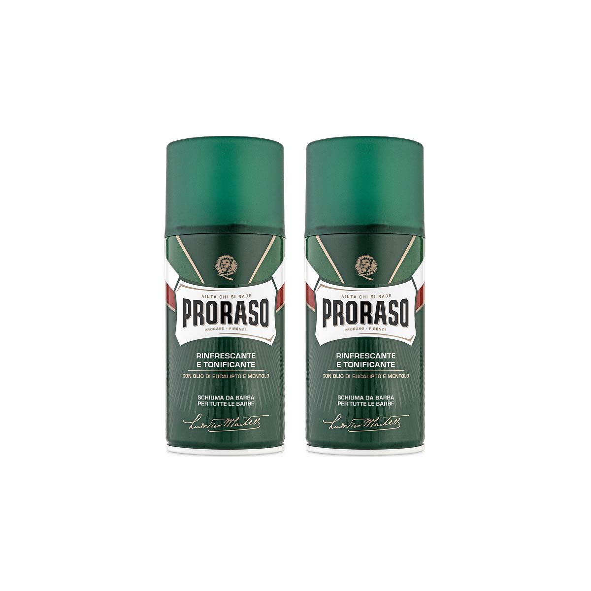 Espuma para Afeitar Proraso con Eucalipto y Mentol Refrescante 2 Piezas de 300 ml C/U