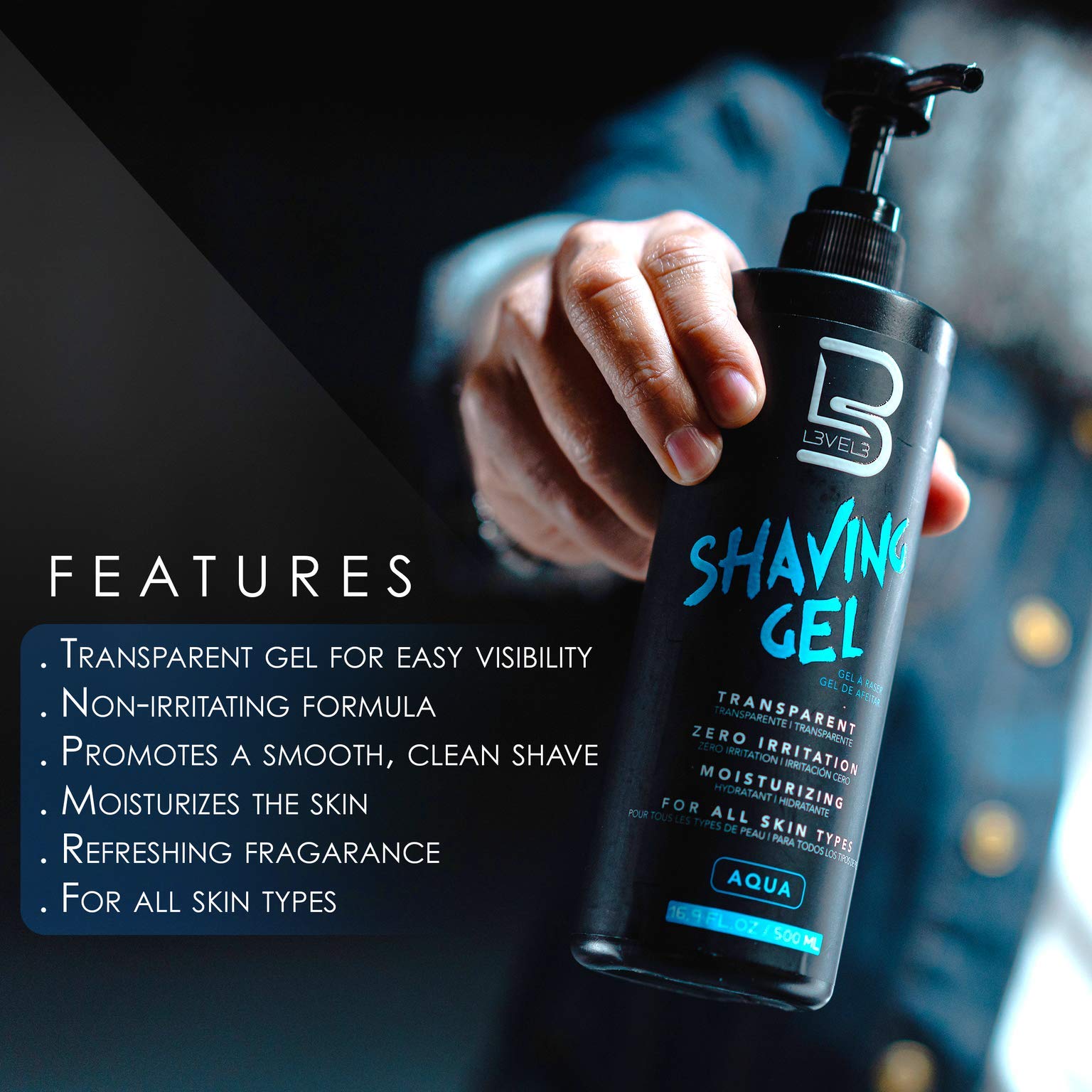 Foto 3 pulgar | Gel De Afeitar L3 Level Three Razor Straight Razor Shave Aqua - Venta Internacional.