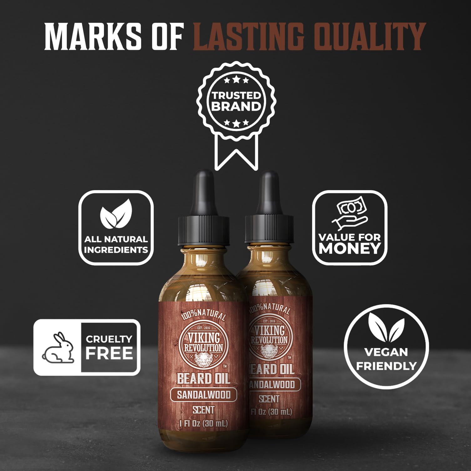 Foto 6 pulgar | Aceite Para Barba Viking Revolution Sandalwood Con Argán Y Jojoba, 2 X 30 Ml - Venta Internacional.