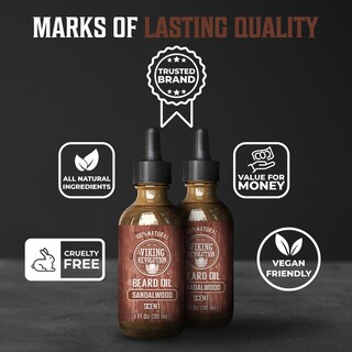Foto 5 | Aceite Para Barba Viking Revolution Sandalwood Con Argán Y Jojoba, 2 X 30 Ml - Venta Internacional.
