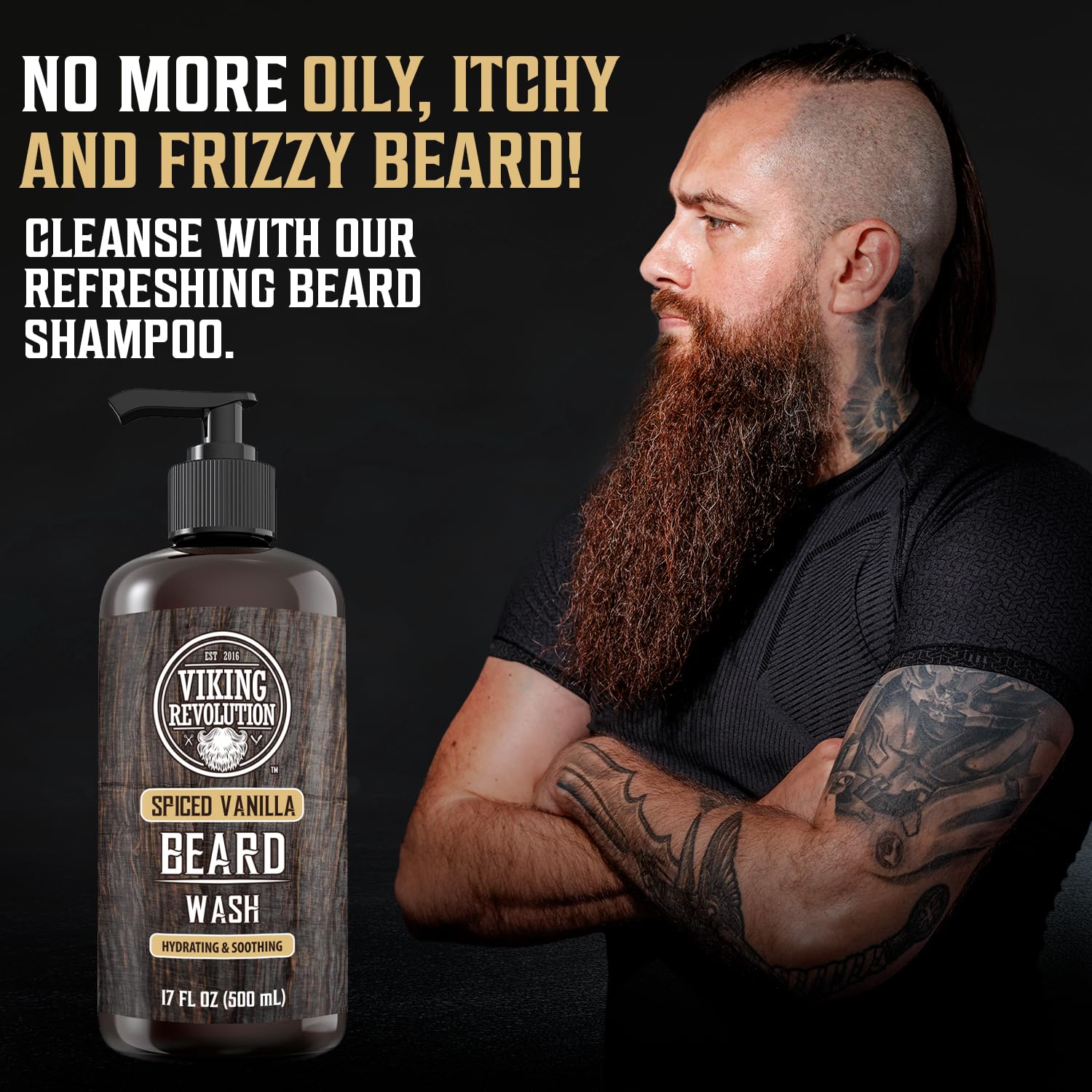 Foto 3 pulgar | Jabón Para Barba Viking Revolution Spiced Vanilla, 500 Ml, Con Aceite De Argán - Venta Internacional.