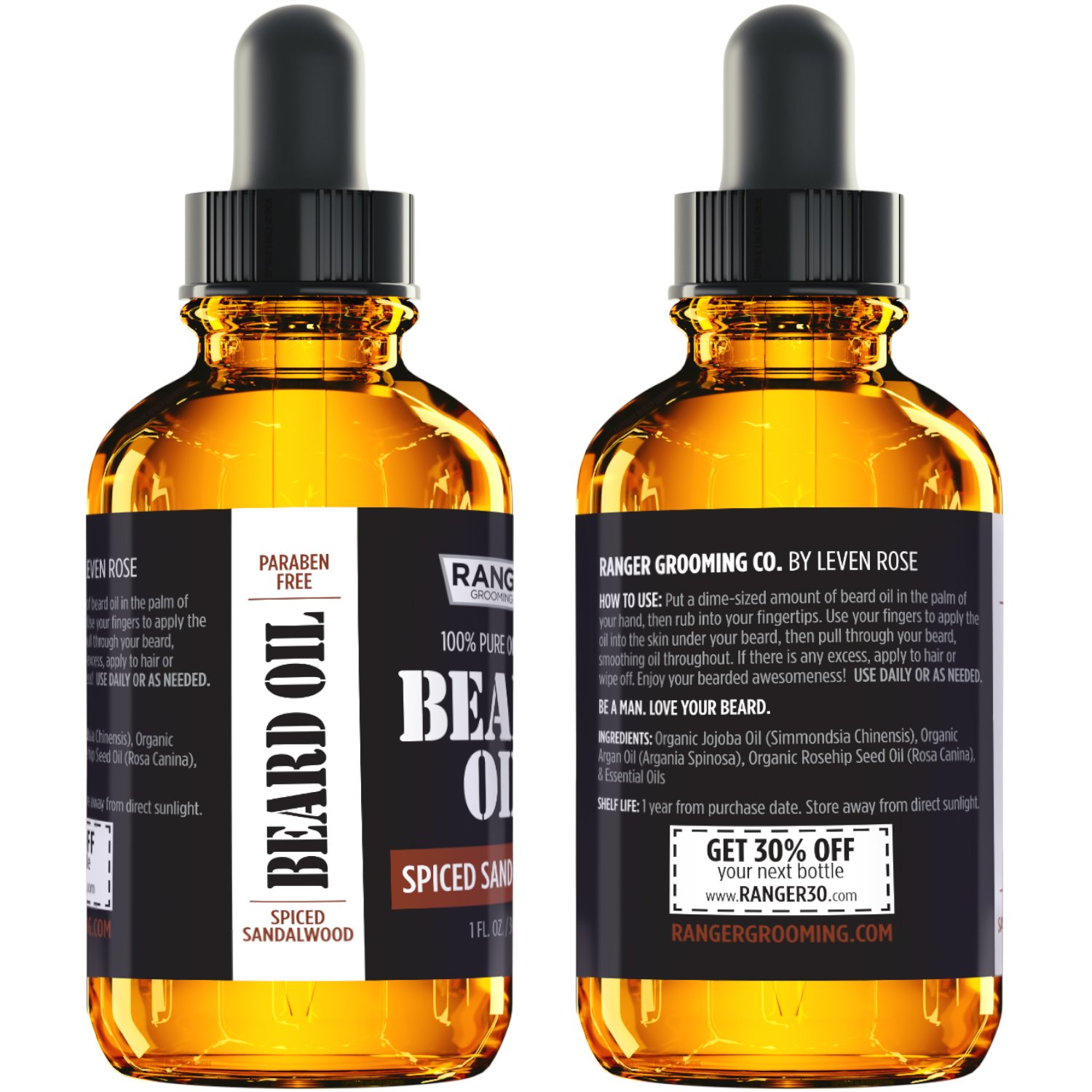 Foto 5 pulgar | Aceite Para Barba Y Acondicionador Sin Enjuague Leven Rose Spiced Sandalwood - Venta Internacional.