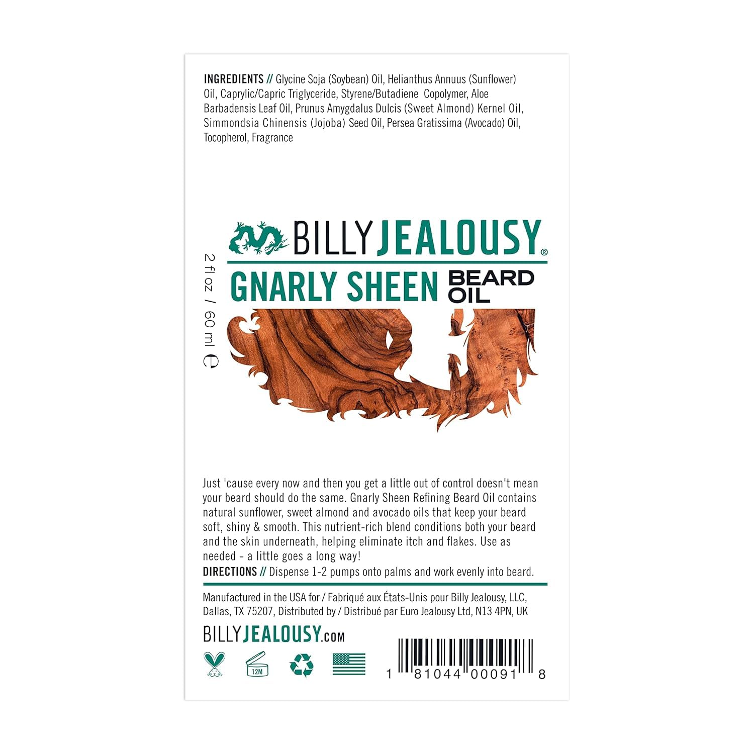 Foto 6 | Aceite Para Barba Billy Jealousy Weightless Low Shine, 60 Ml, Para Hombre - Venta Internacional.