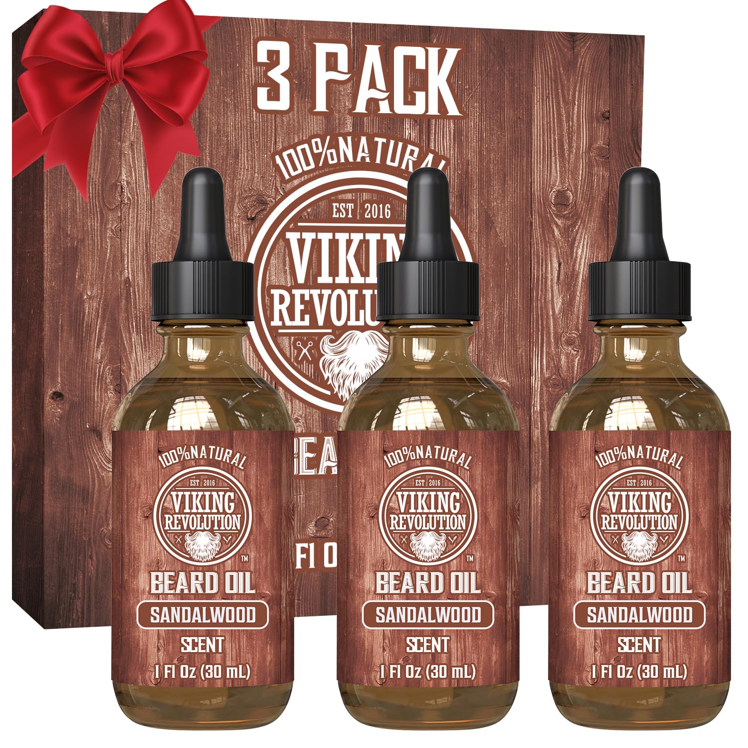Foto 2 pulgar | Aceite Para Barba Viking Revolution De Sándalo Con Argán Y Jojoba, Paquete De 3 - Venta Internacional.