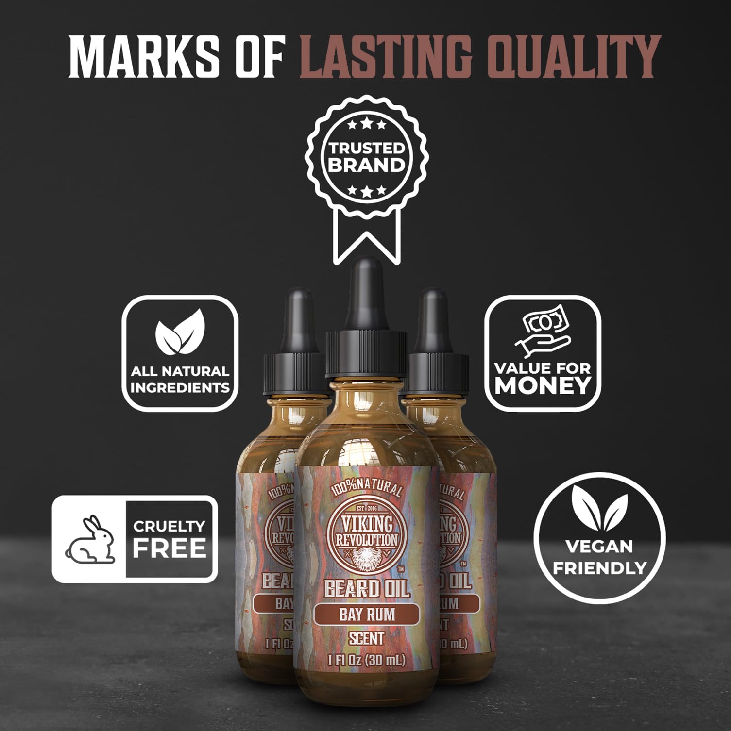 Foto 5 | Aceite Para Barba Viking Revolution Bay, Ron Con Aceite De Argán Y Jojoba, Paquete De 3 - Venta Internacional.