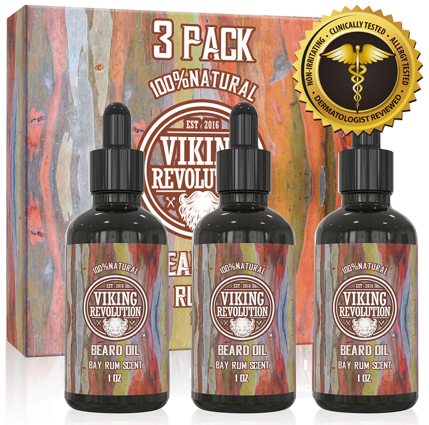 Foto 8 pulgar | Aceite Para Barba Viking Revolution Bay, Ron Con Aceite De Argán Y Jojoba, Paquete De 3 - Venta Internacional.