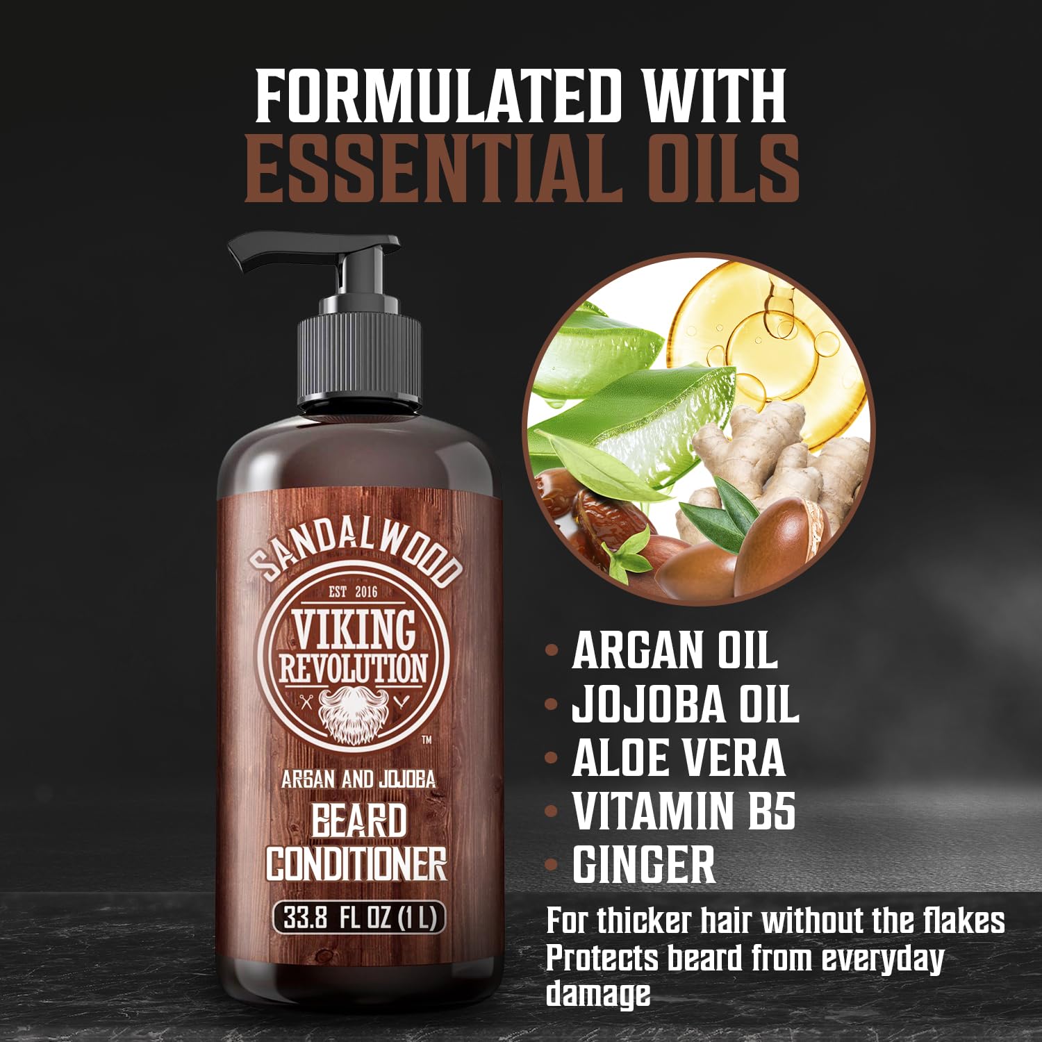Foto 4 pulgar | Acondicionador De Barba Viking Revolution Sandalwood 1l Para Hombre - Venta Internacional.