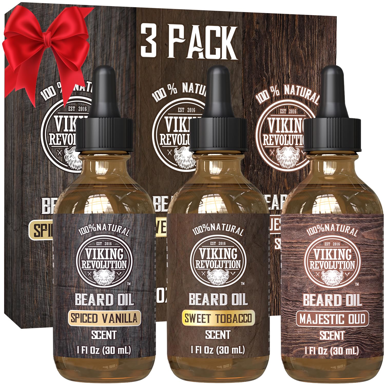 Set De Aceites Para Barba Viking Revolution Para Hombre Con 3 Aromas, 30 Ml - Venta Internacional.