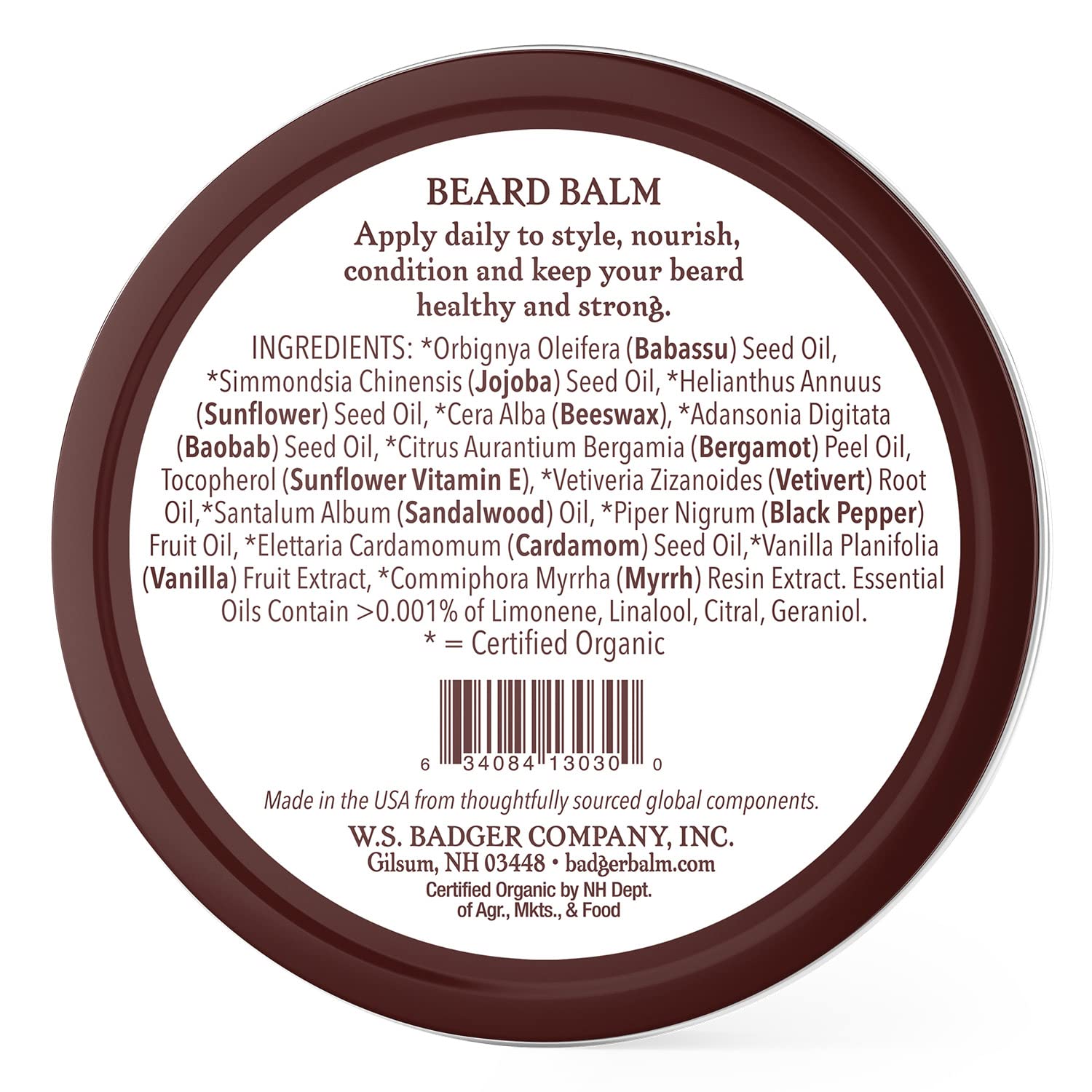 Foto 2 | Bálsamo Para Barba Badger Organic, Acondicionador Sin Enjuague, 60 Ml - Venta Internacional.