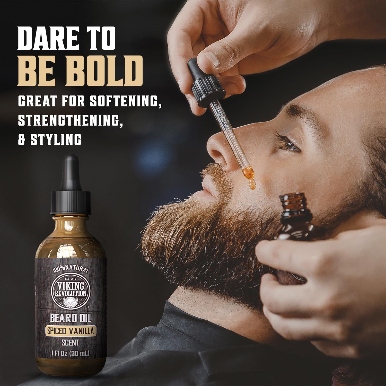 Foto 3 pulgar | Aceite Para Barba Viking Revolution Con Aroma A Vainilla Totalmente Natural Y Especiado - Venta Internacional.