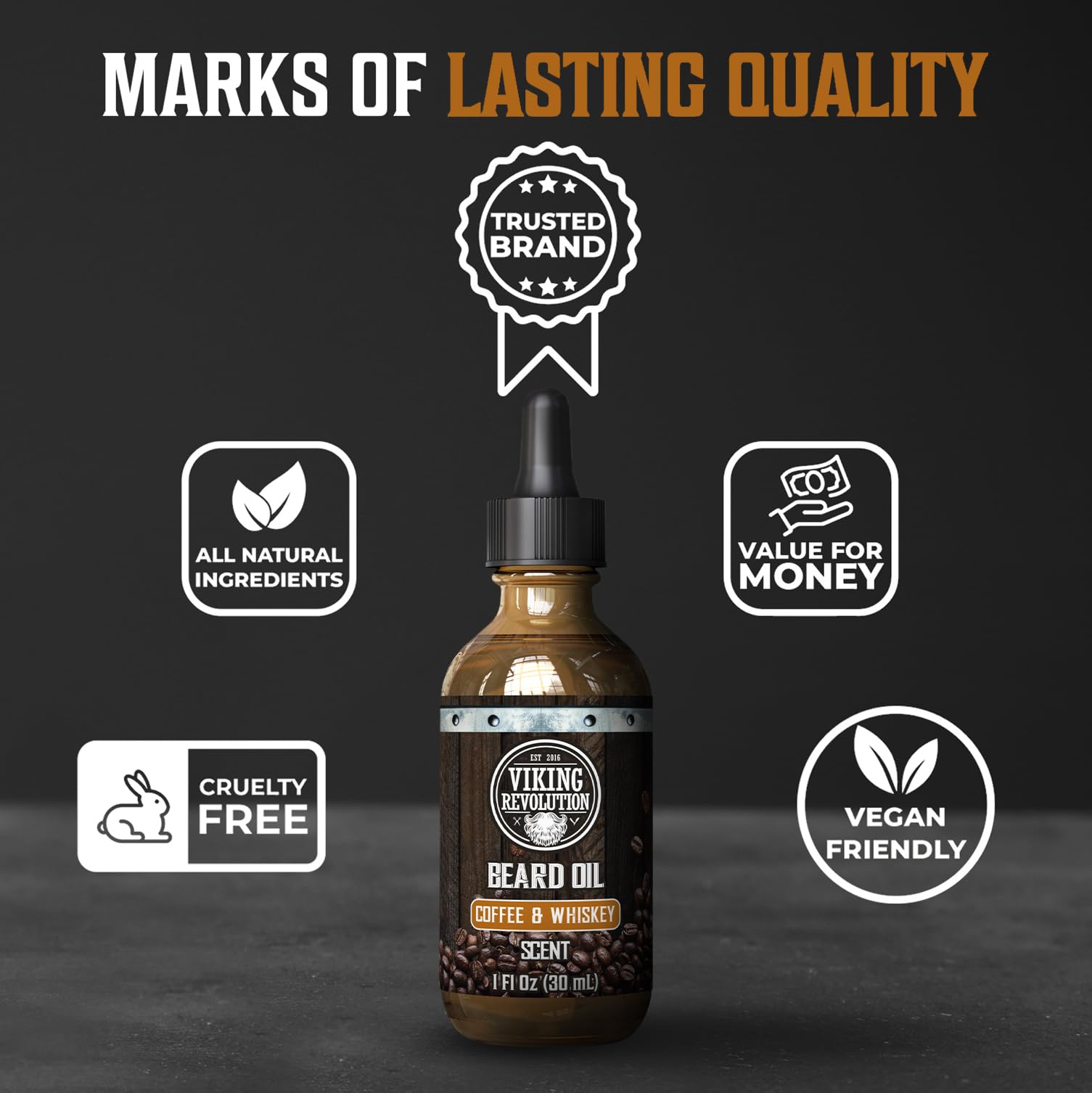 Foto 6 pulgar | Whisky De Café Beard Oil Viking Revolution Con Argán Y Jojoba - Venta Internacional.