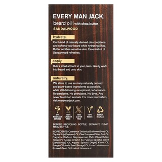 Foto 3 | Aceite Para Barba Every Man Jack, Fragancia De Sándalo, 30 Ml - Venta Internacional.