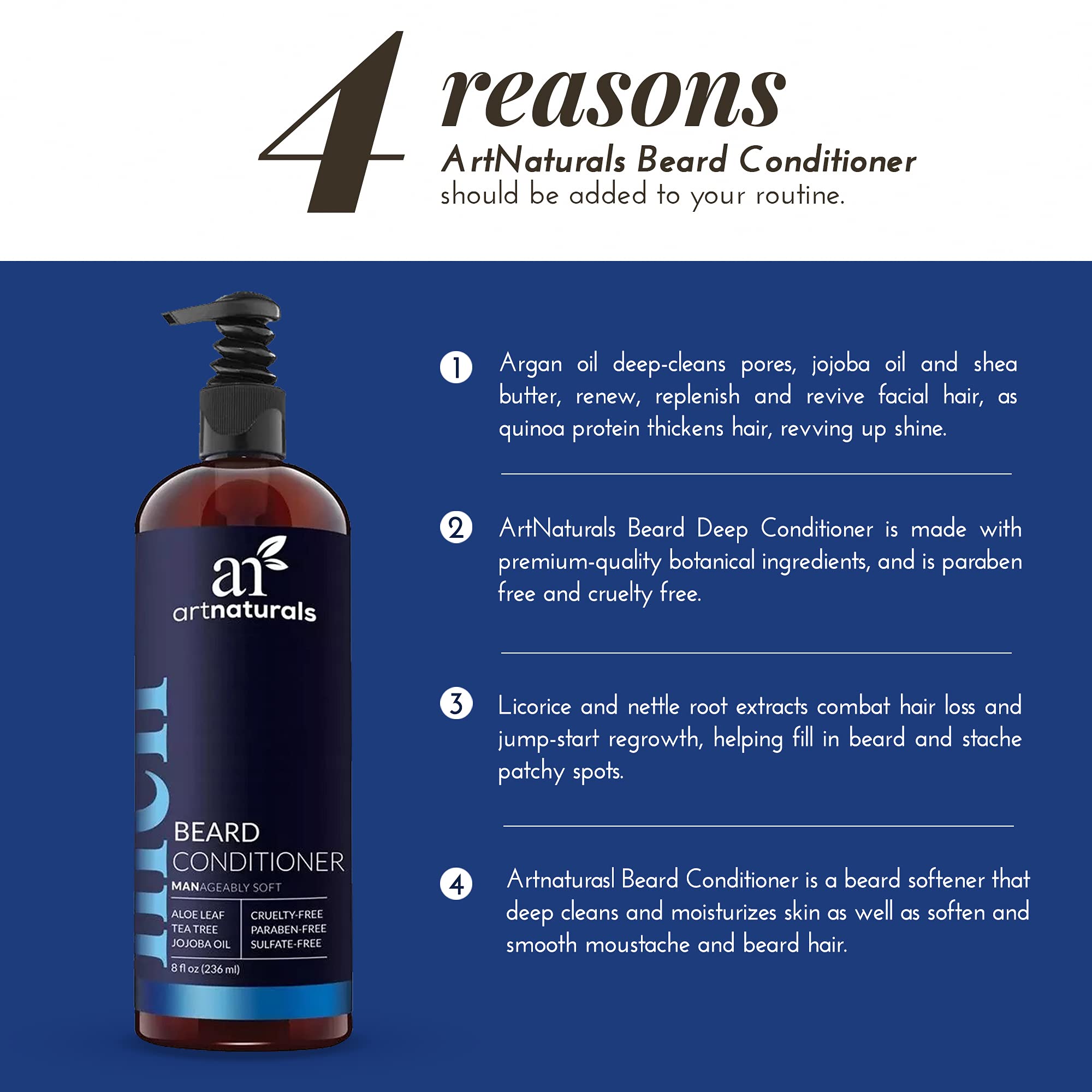 Foto 7 pulgar | Acondicionador Profundo Para Barba Artnaturals Natural 236 Ml Con Aloe Vera - Venta Internacional.