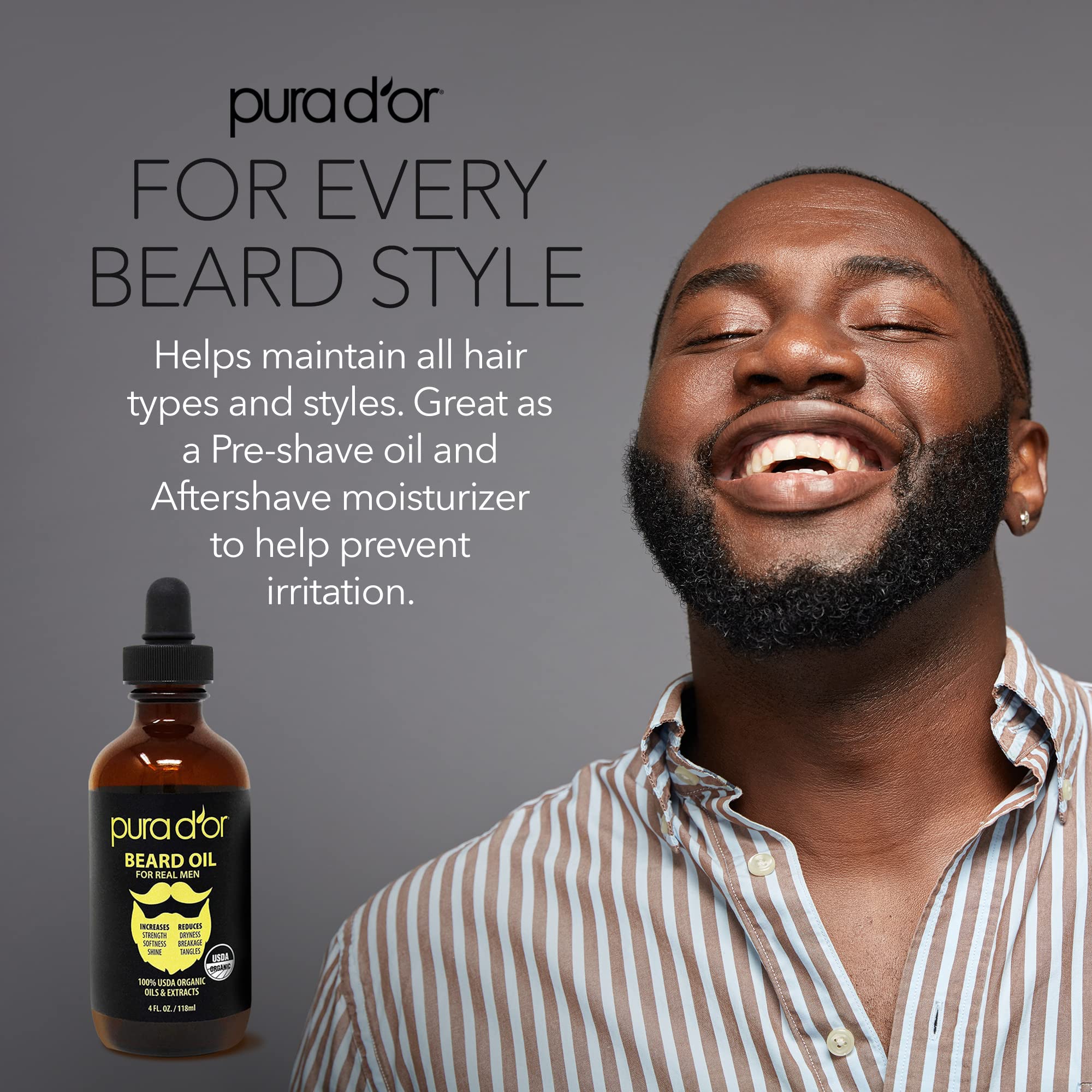 Foto 5 | Aceite Para Barba Pura D'or  120 Ml  Orgánico  100% Natural  Argán Y Jojoba - Venta Internacional.