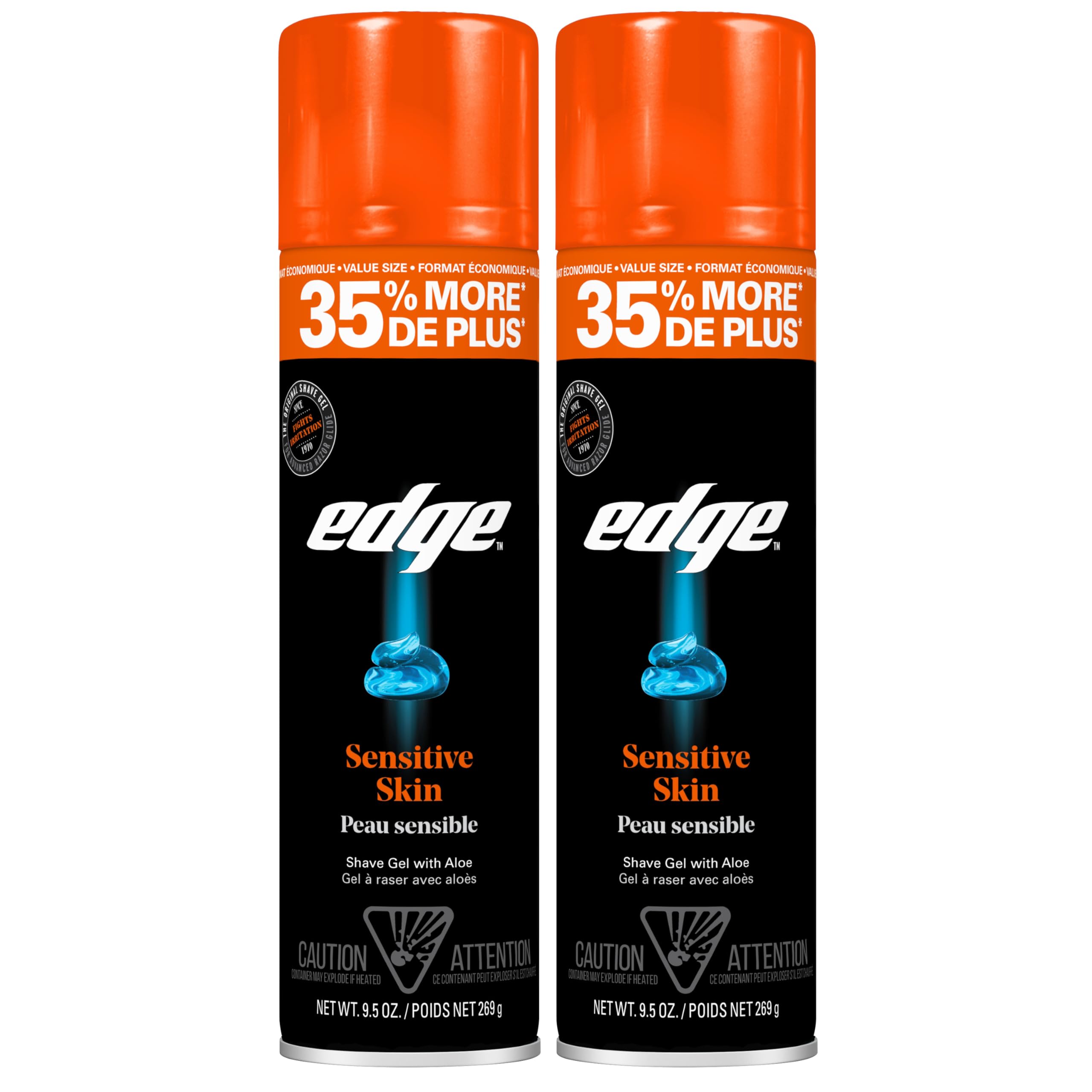 Foto 2 pulgar | Gel De Afeitar Edge Para Hombre, 280 Ml, Paquete De 2 Con Piel Sensible Al Aloe - Venta Internacional.
