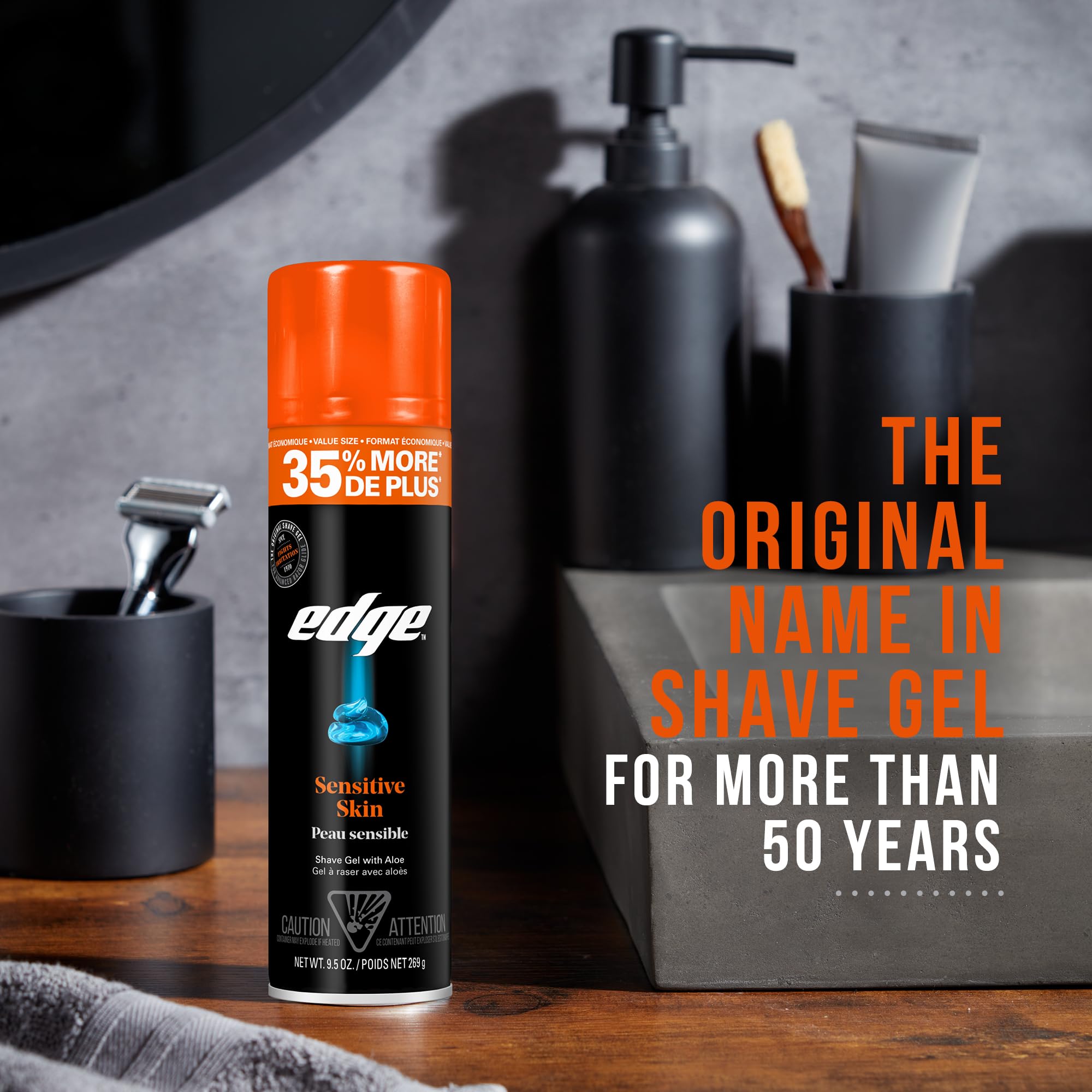 Foto 4 pulgar | Gel De Afeitar Edge Para Hombre, 280 Ml, Paquete De 2 Con Piel Sensible Al Aloe - Venta Internacional.