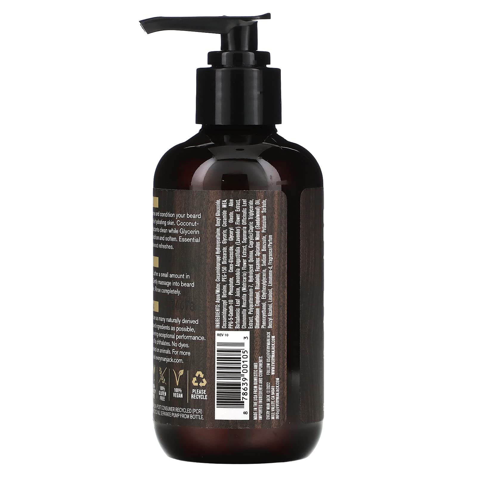 Foto 3 pulgar | Jabón Facial Beard + Every Man Jack Subtle Sandalwood  200 Ml - Venta Internacional.