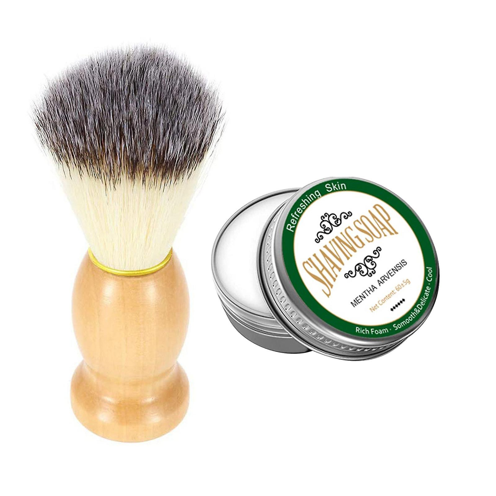 Foto 2 pulgar | Set De Afeitado  Jabón De Afeitar En Crema Y Menta Con Brocha Para Hombre Huoguo - Venta Internacional.
