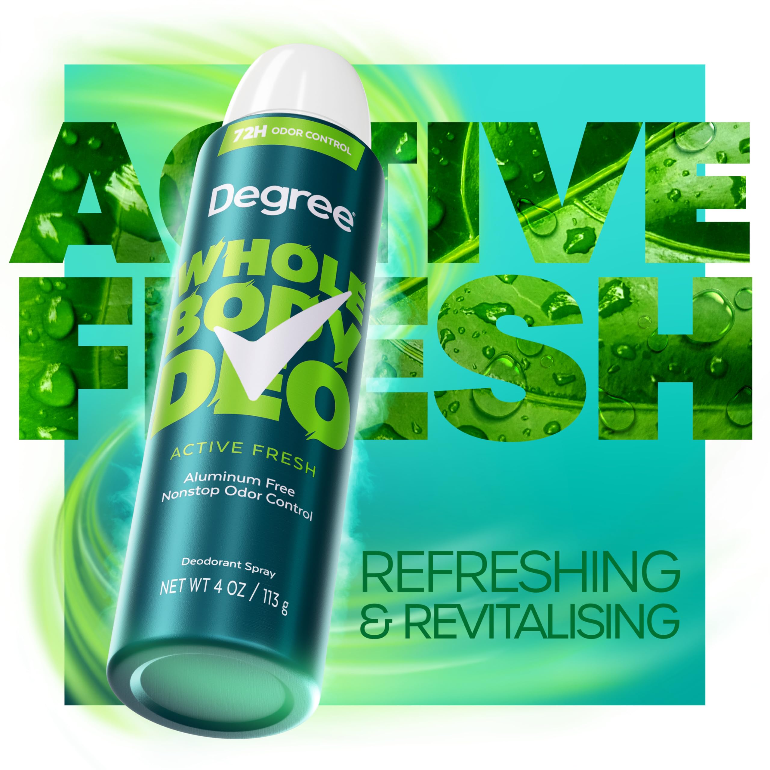Foto 3 pulgar | Desodorante En Aerosol Degree Men Whole Body Active Fresh, 120 Ml - Venta Internacional.