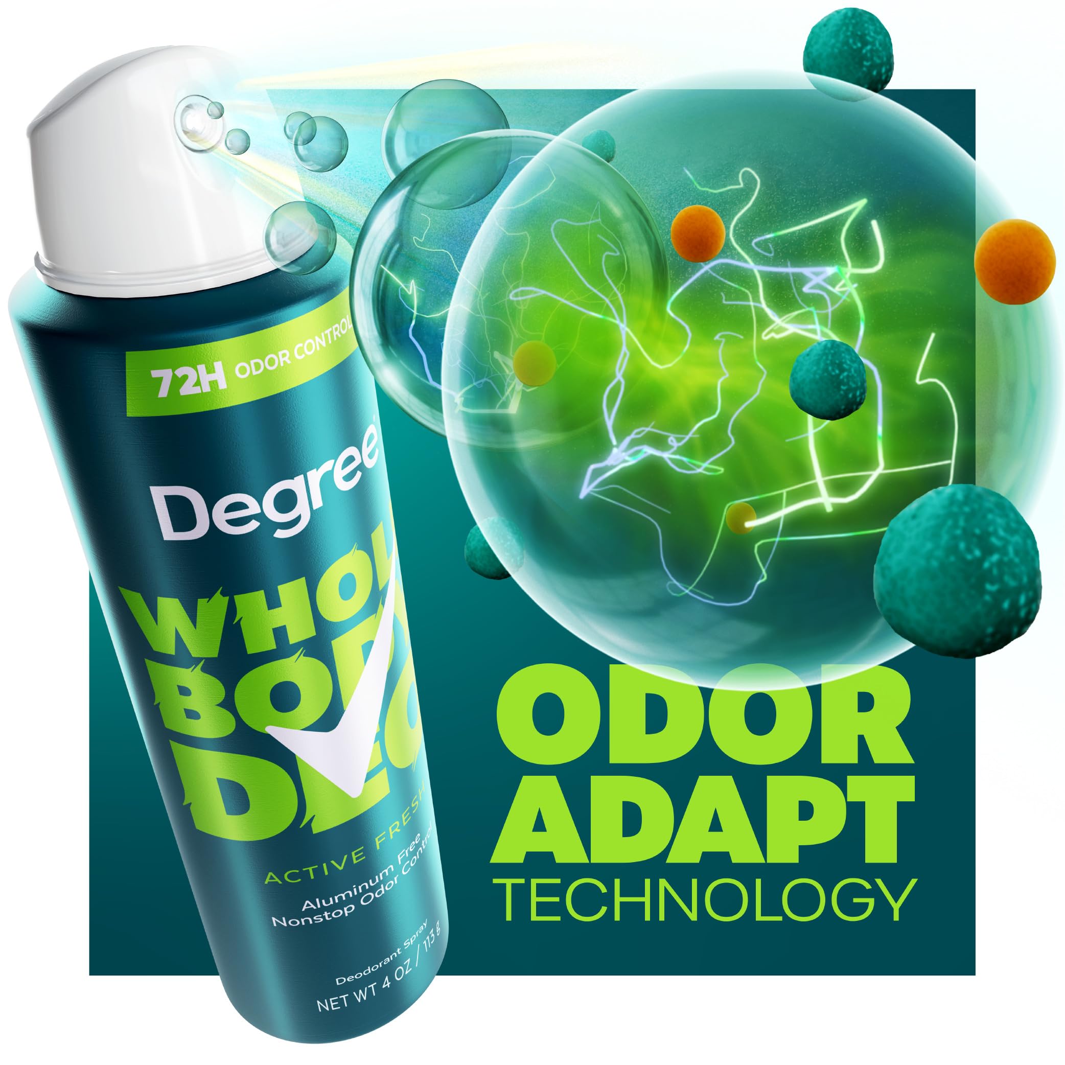 Foto 4 pulgar | Desodorante En Aerosol Degree Men Whole Body Active Fresh, 120 Ml - Venta Internacional.
