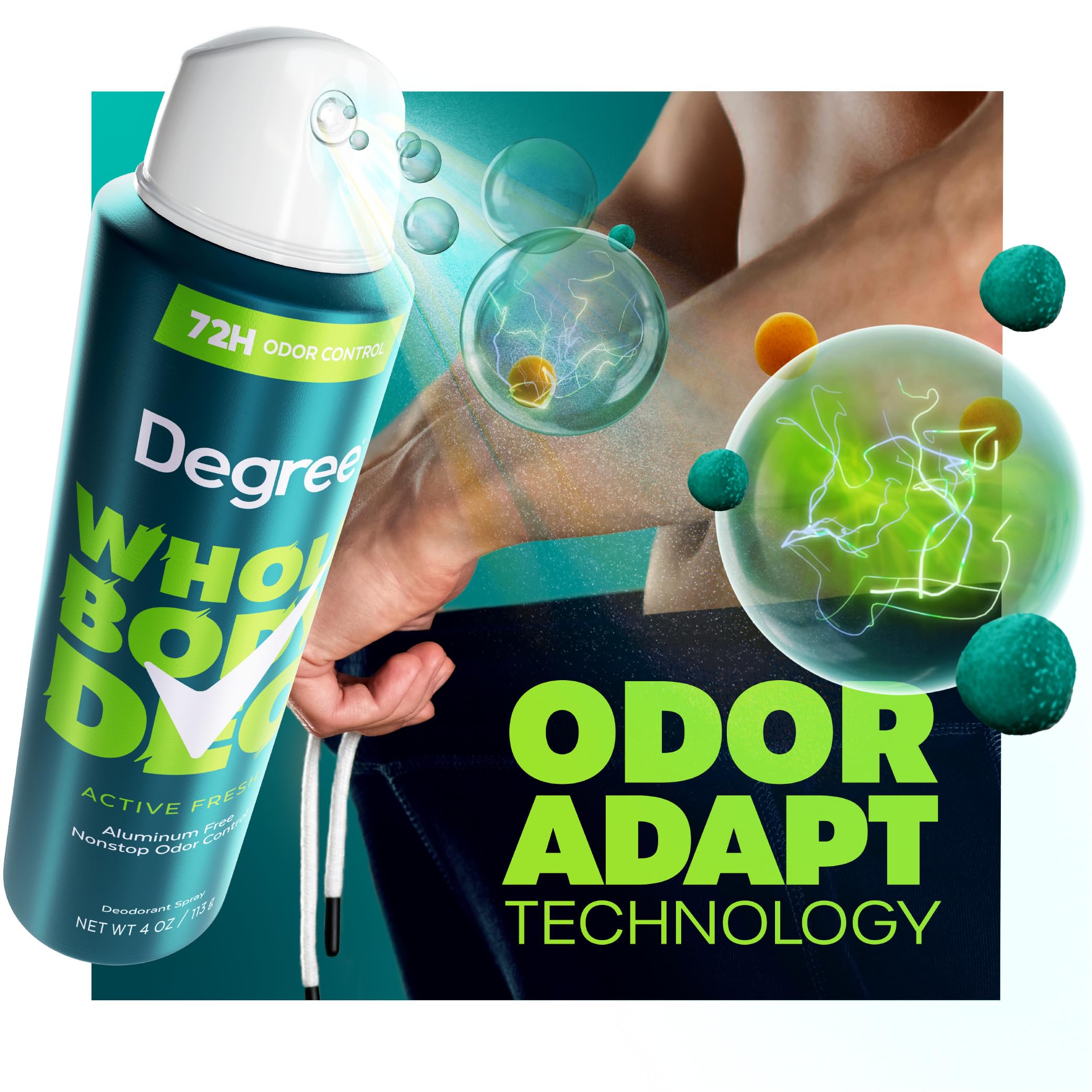 Foto 4 | Desodorante En Aerosol Degree Men Whole Body Active Fresh, 120 Ml - Venta Internacional.