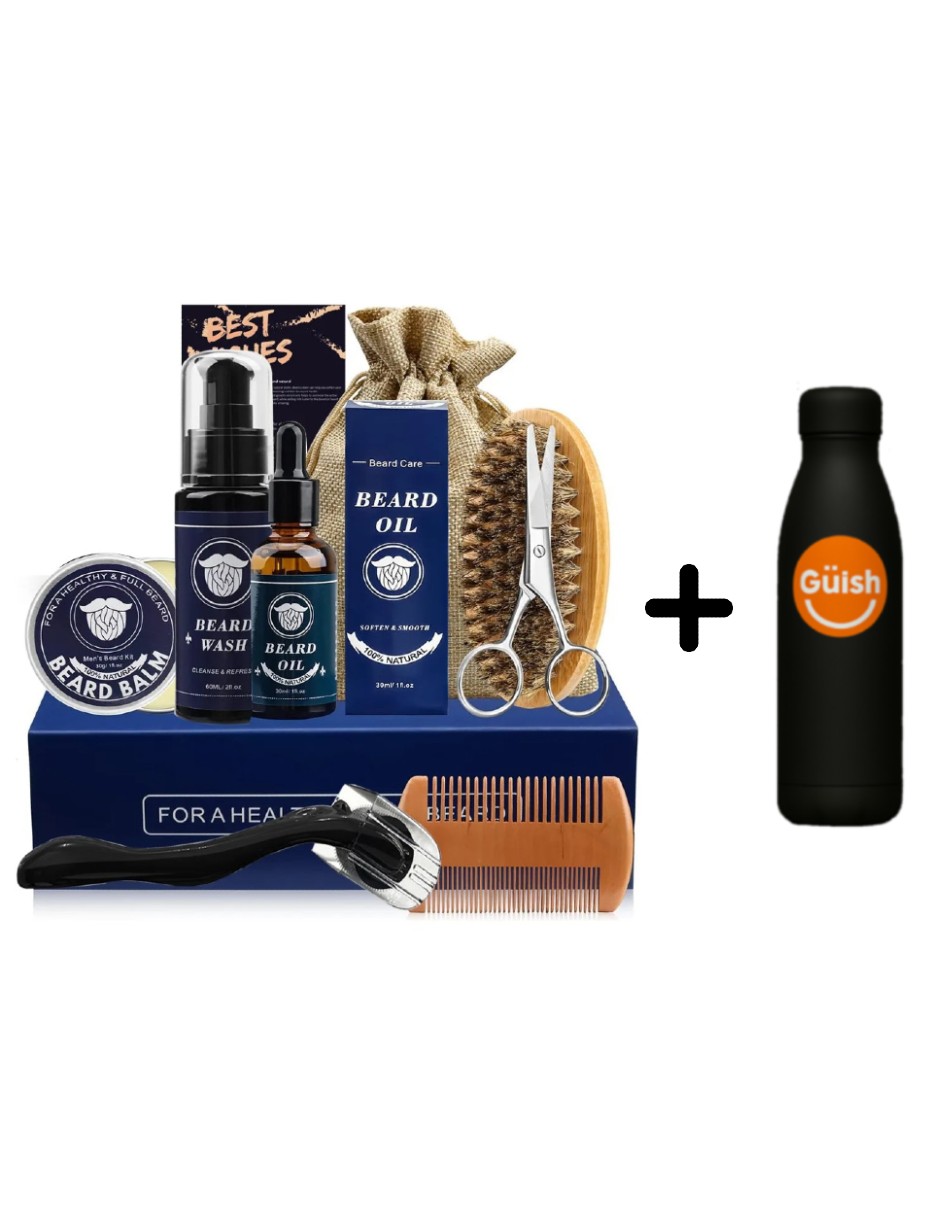 Foto 2 pulgar | Kit Cuidado De Barba Para Hombres + Gratis Termo Güish De Regalo