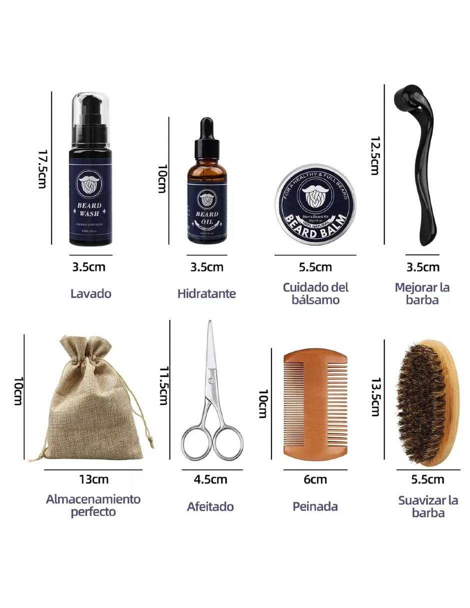 Foto 3 | Kit Cuidado De Barba Para Hombres + Gratis Termo Güish De Regalo