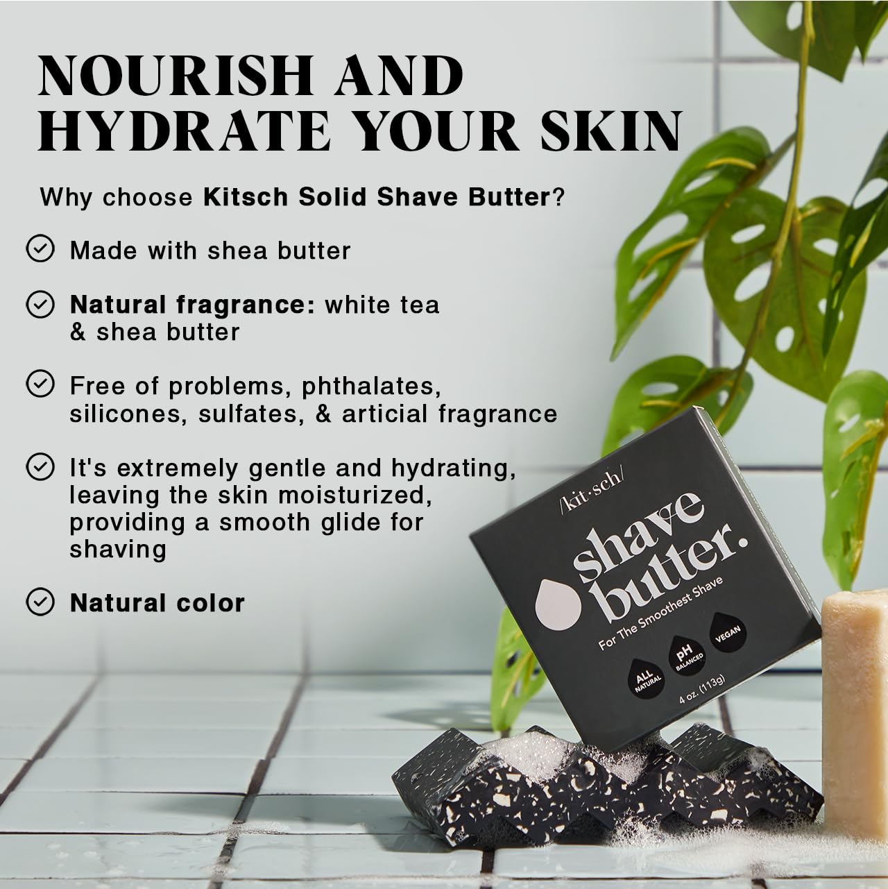 Foto 4 pulgar | Jabón De Afeitar Kitsch Smooth Hydrating Para Hombre 120 Ml Sensitive - Venta Internacional.