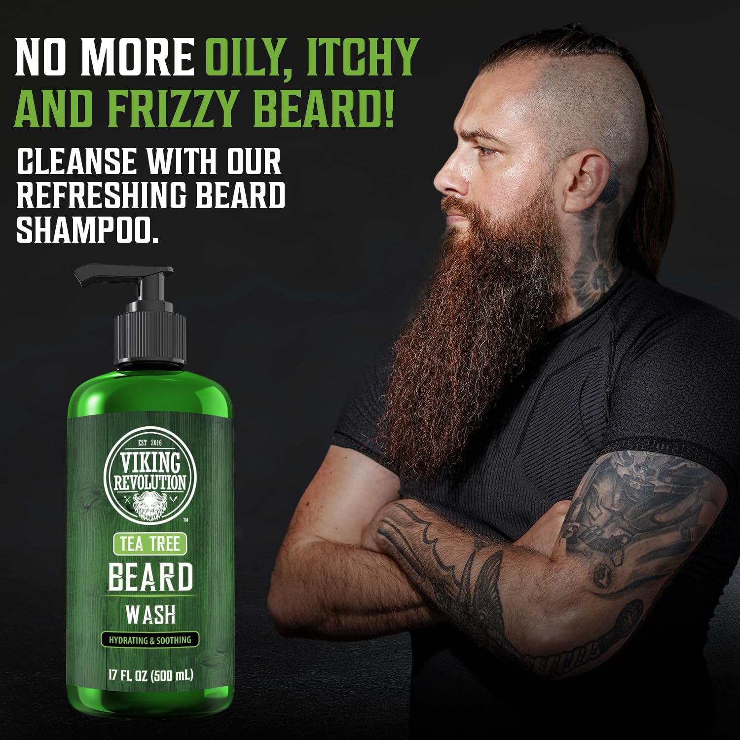 Foto 2 | Jabón Para Barba Viking Revolution Tea Tree Con Aceite De Argán, 500 Ml - Venta Internacional.