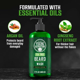 Foto 3 | Jabón Para Barba Viking Revolution Tea Tree Con Aceite De Argán, 500 Ml - Venta Internacional.