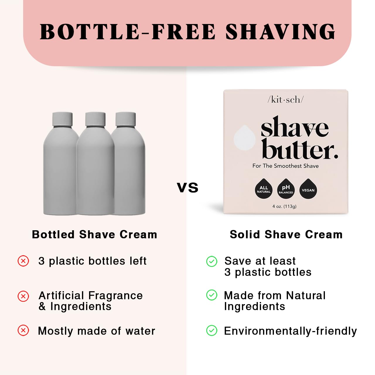 Foto 6 | Barra De Afeitar Kitsch Smooth Shave Para Mujer 120 Ml - Venta Internacional.