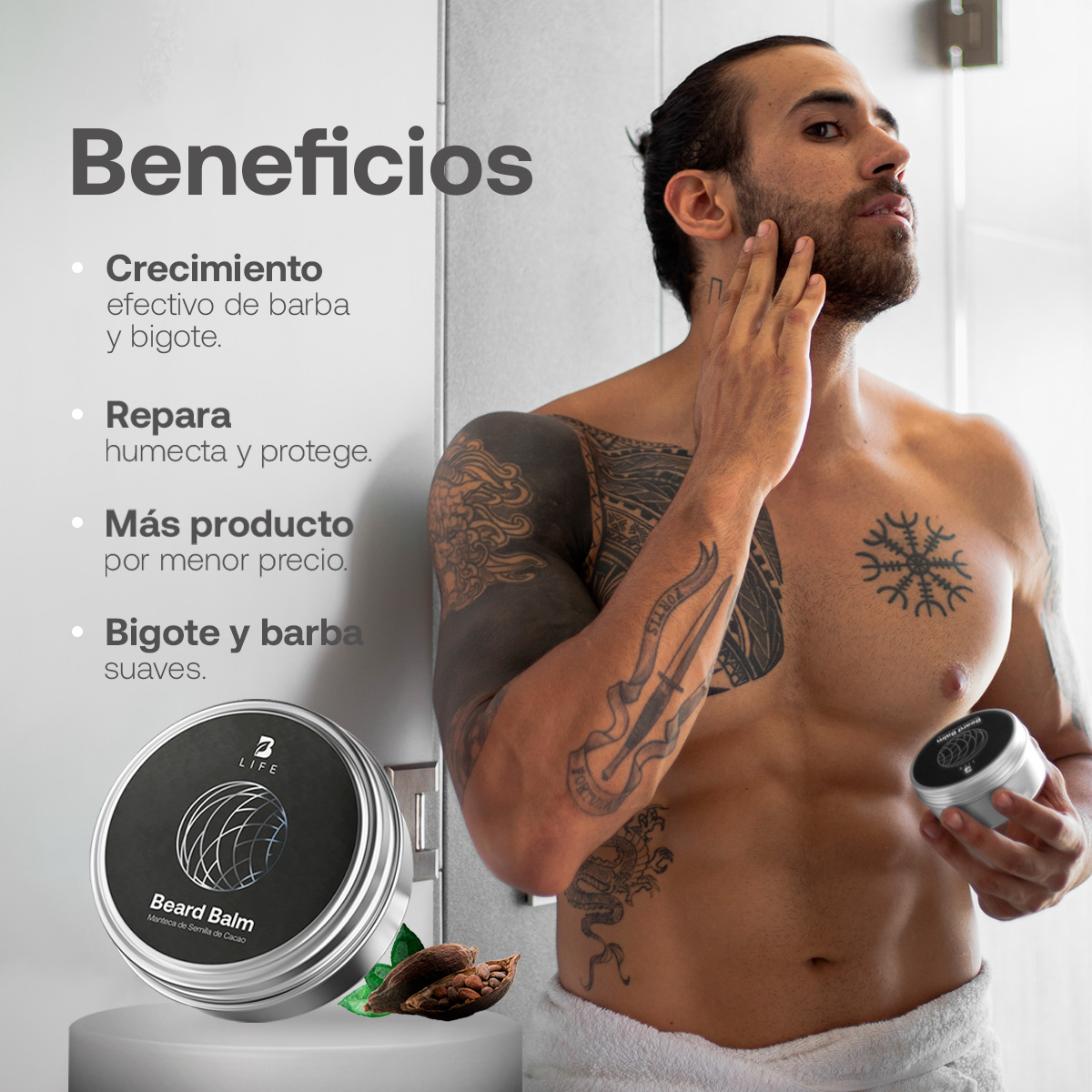 Foto 3 pulgar | Bálsamo Para Manejo Y Fortalecimiento De Barba. 150g. B Life.