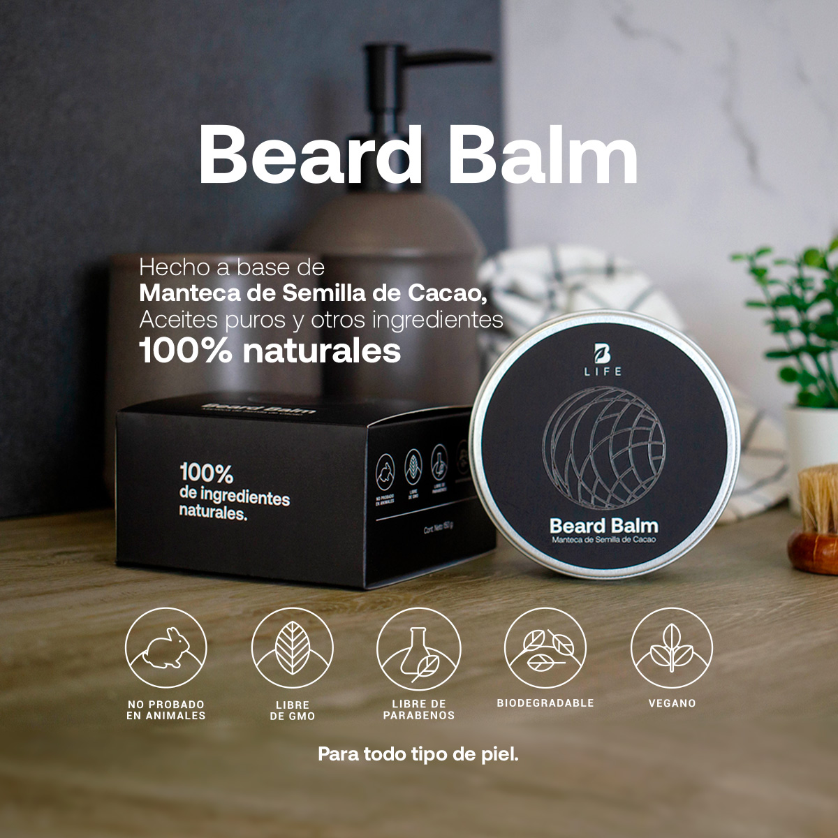 Foto 4 pulgar | Bálsamo Para Manejo Y Fortalecimiento De Barba. 150g. B Life.