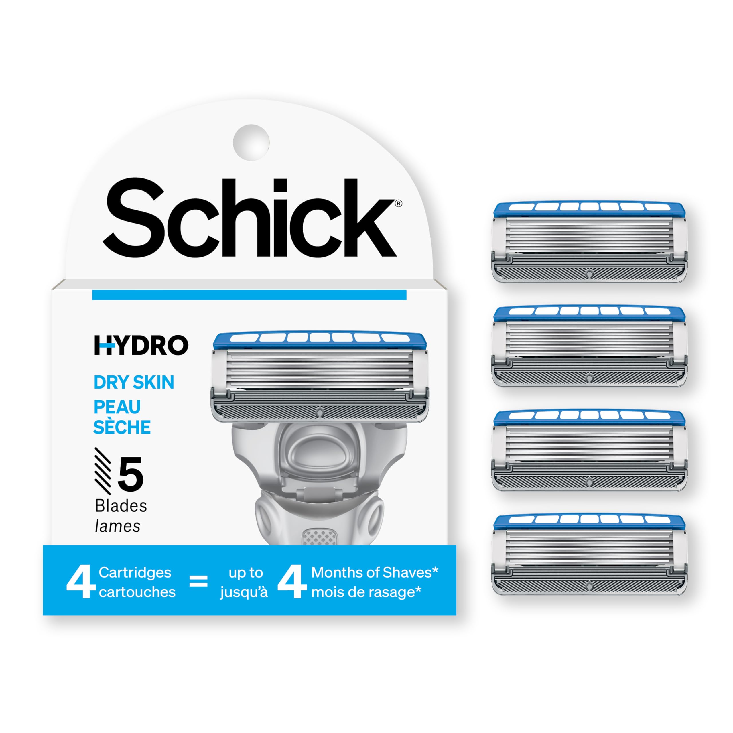 Foto 2 pulgar | Recambios De Afeitar Schick Hydro 5 Sense Hydrate Para Hombre, 4 Unidades - Venta Internacional.