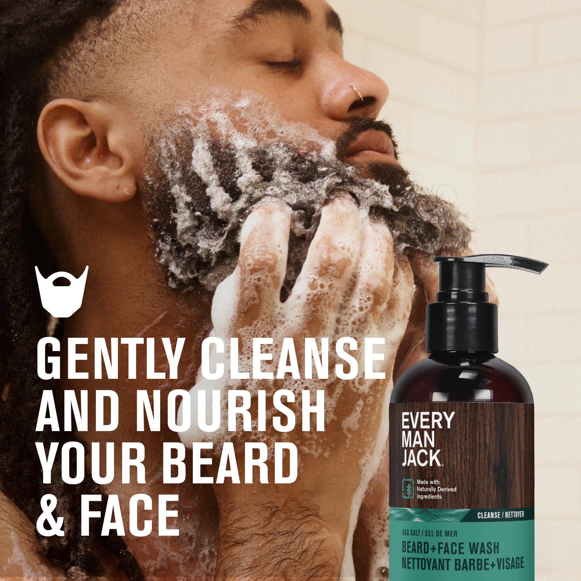 Foto 3 pulgar | Jabón Facial Beard + Every Man Jack Subtle Sea Salt, 200 Ml, Paquete De 2 - Venta Internacional.