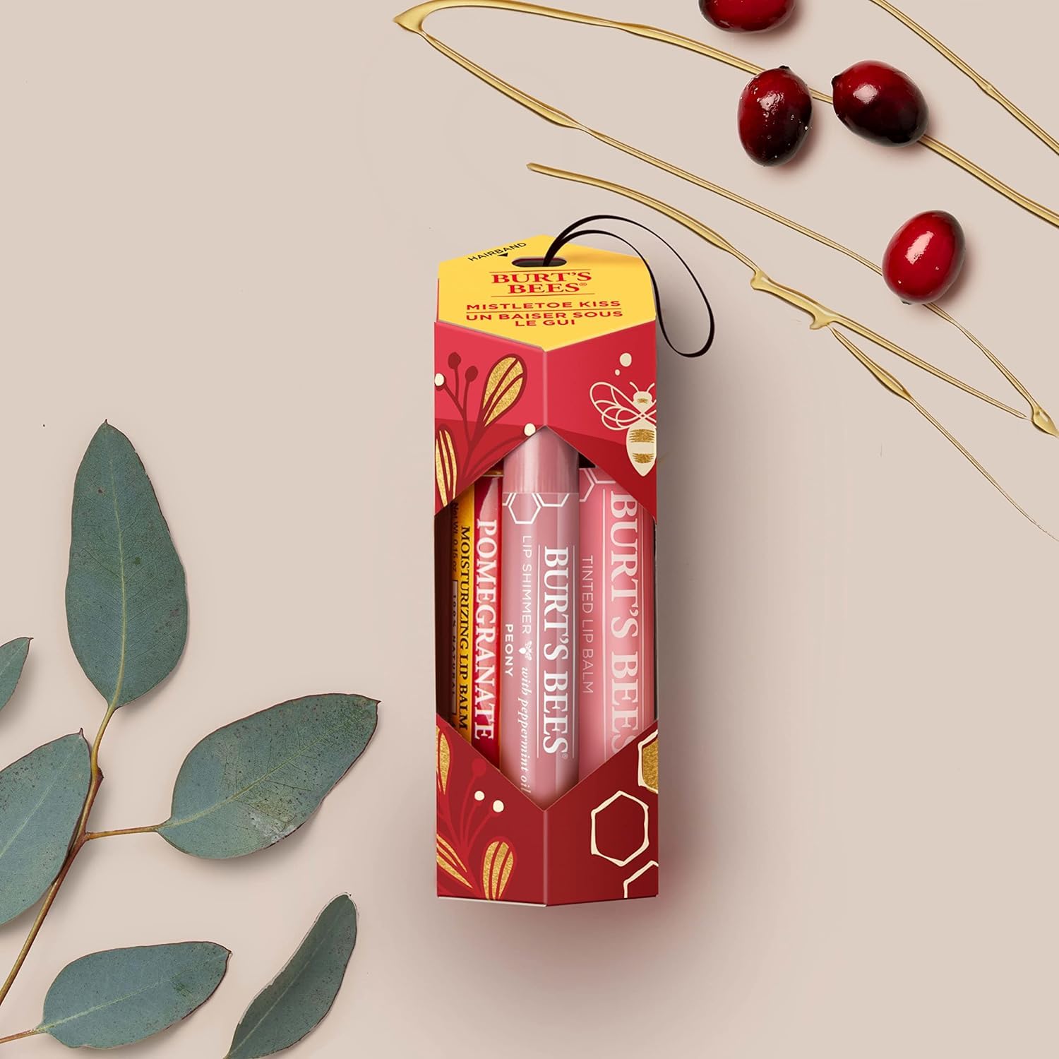 Foto 4 pulgar | Set De Regalo Navideño Burt's Bees Mistletoe Kiss Lip Care - Venta Internacional.