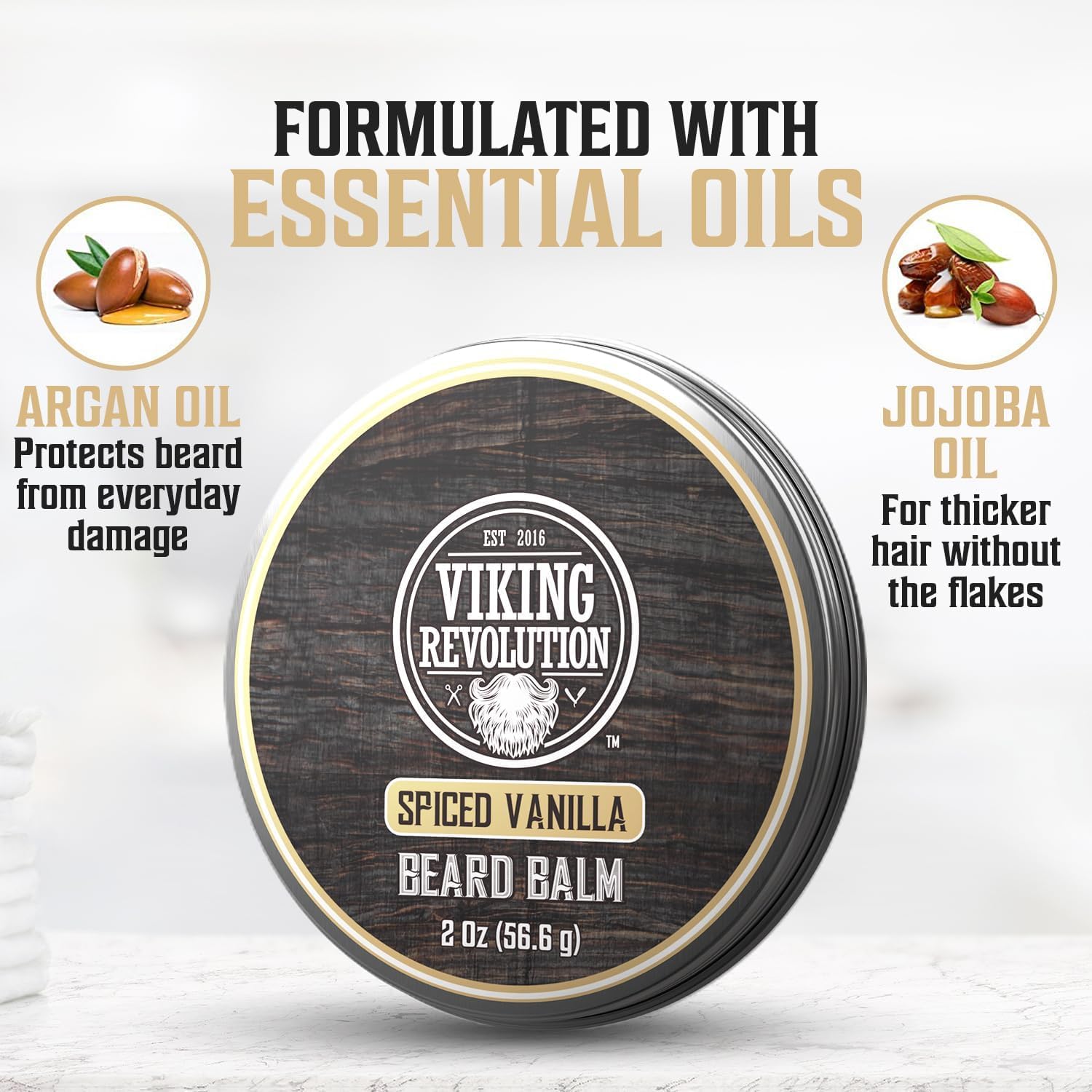 Foto 3 | Bálsamo Para Barba Viking Revolution Spiced Vanilla 60 Ml Con Aceite De Argán - Venta Internacional.