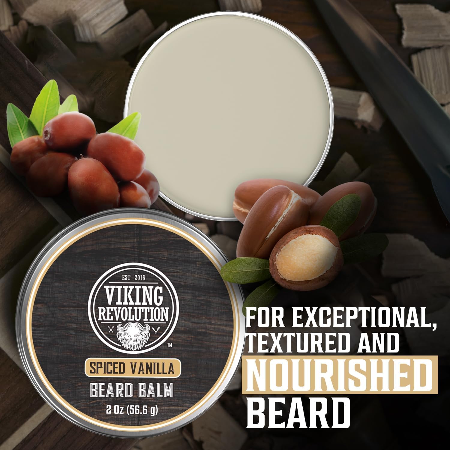 Foto 6 pulgar | Bálsamo Para Barba Viking Revolution Spiced Vanilla 60 Ml Con Aceite De Argán - Venta Internacional.