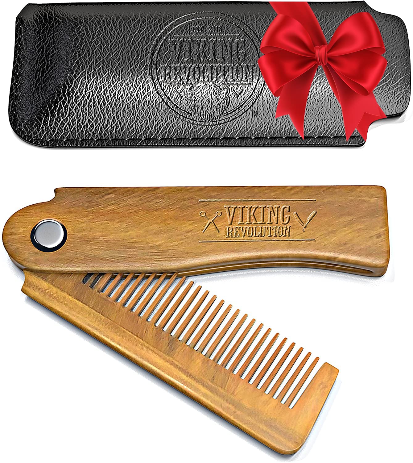 Foto 1 | Peineta Para Barba Viking Revolution, Plegable, De Madera De Sándalo Verde, Juego De 2 - Venta Internacional.