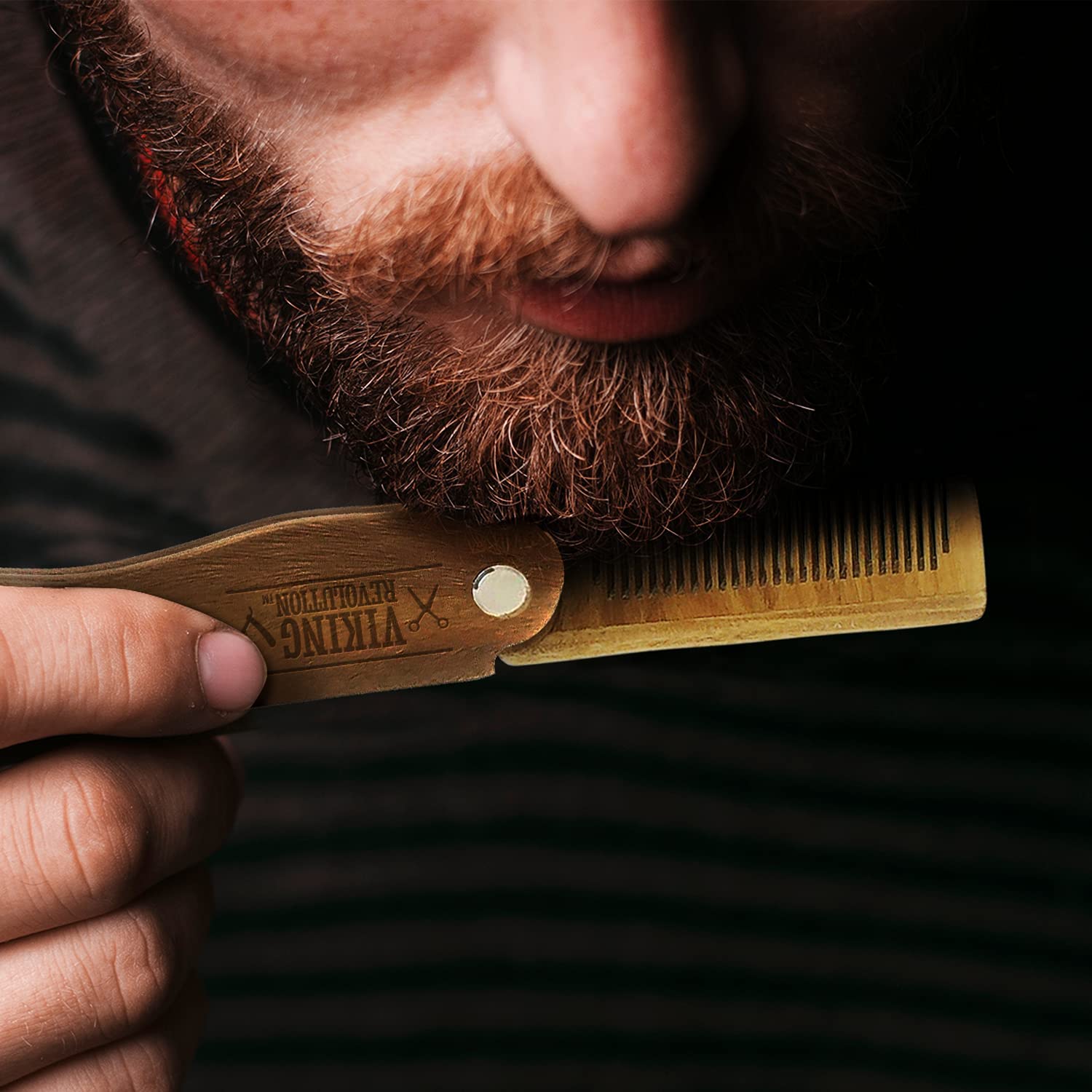 Foto 4 | Peineta Para Barba Viking Revolution, Plegable, De Madera De Sándalo Verde, Juego De 2 - Venta Internacional.