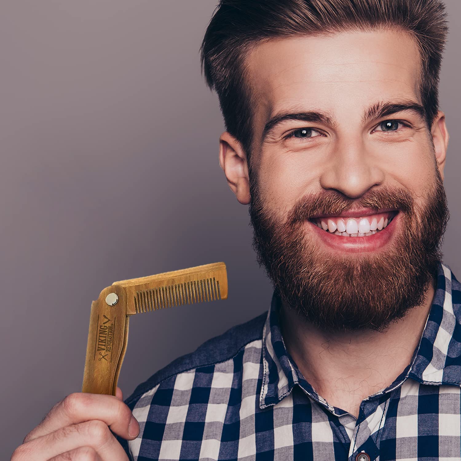 Foto 7 | Peineta Para Barba Viking Revolution, Plegable, De Madera De Sándalo Verde, Juego De 2 - Venta Internacional.