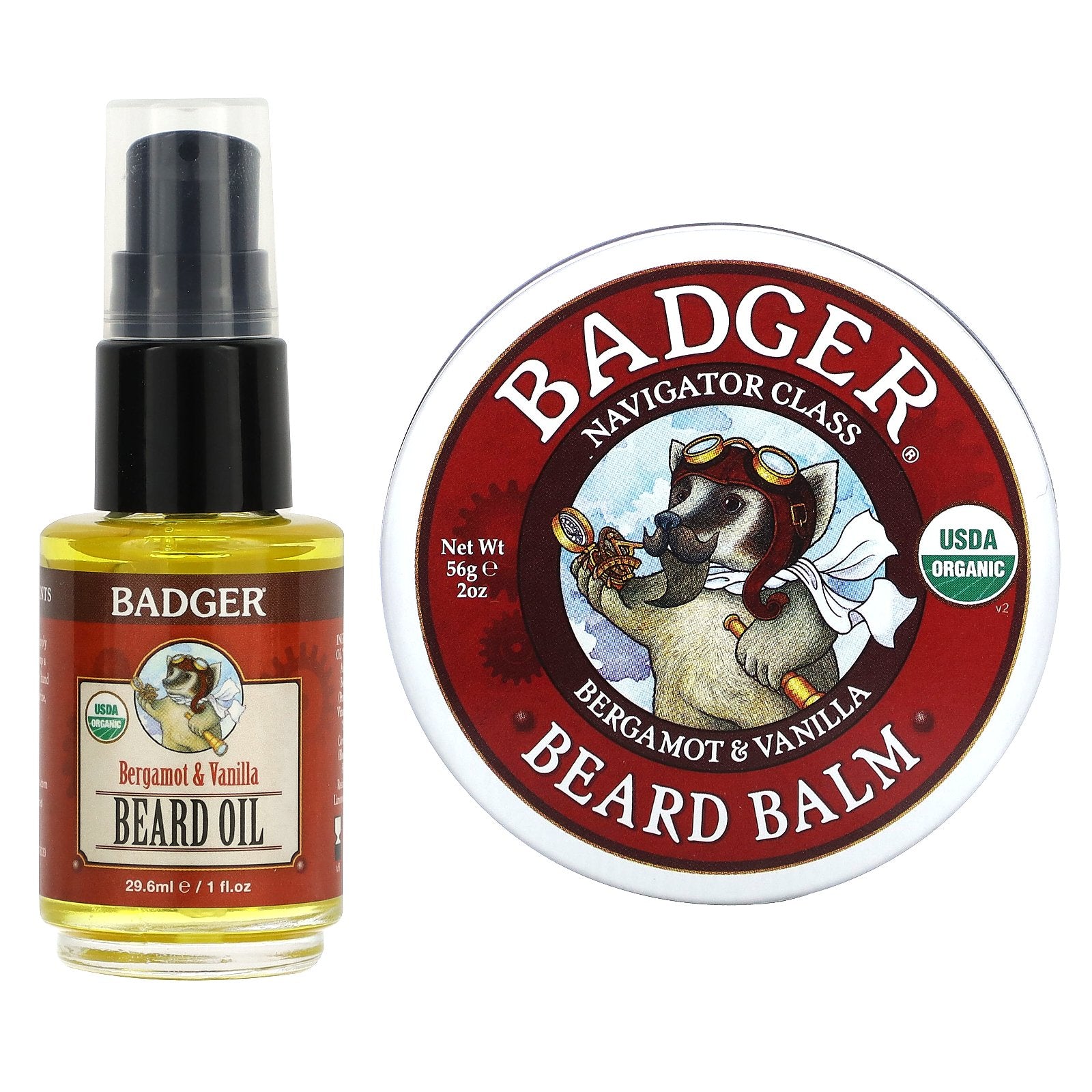 Foto 2 pulgar | Kit De Cuidado De Barba Badger Con Aroma A Bergamota Y Vainilla, 2 Piezas - Venta Internacional.