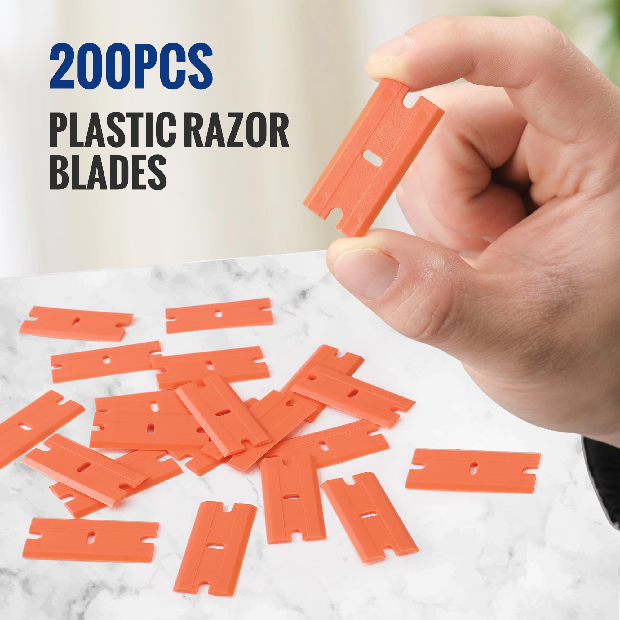 Foto 4 pulgar | Cuchillas De Afeitar De Plástico Workpro, Paquete De 200 Unidades, De Doble Filo, Color Naranja - Venta Internacional.