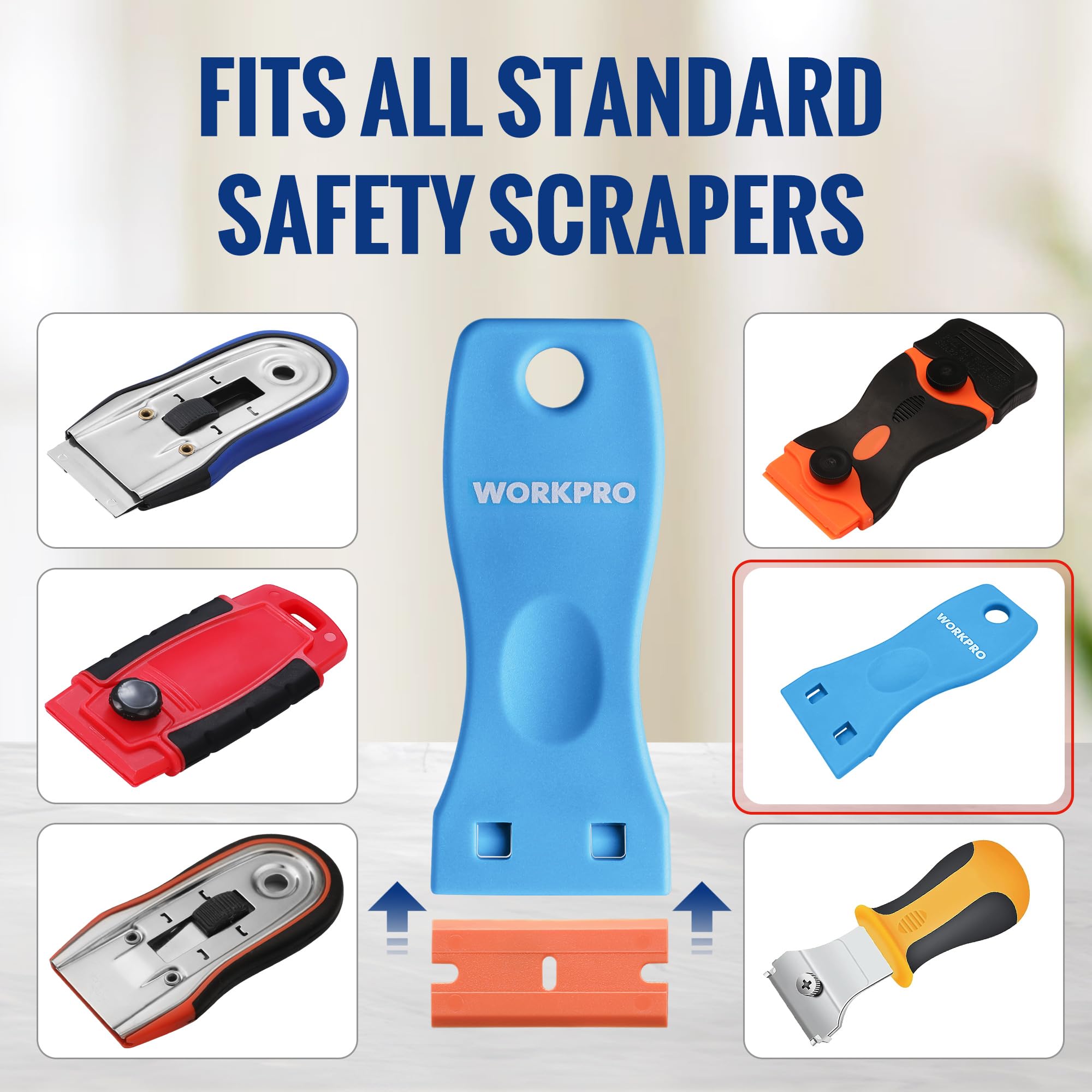 Foto 6 pulgar | Cuchillas De Afeitar De Plástico Workpro, Paquete De 200 Unidades, De Doble Filo, Color Naranja - Venta Internacional.