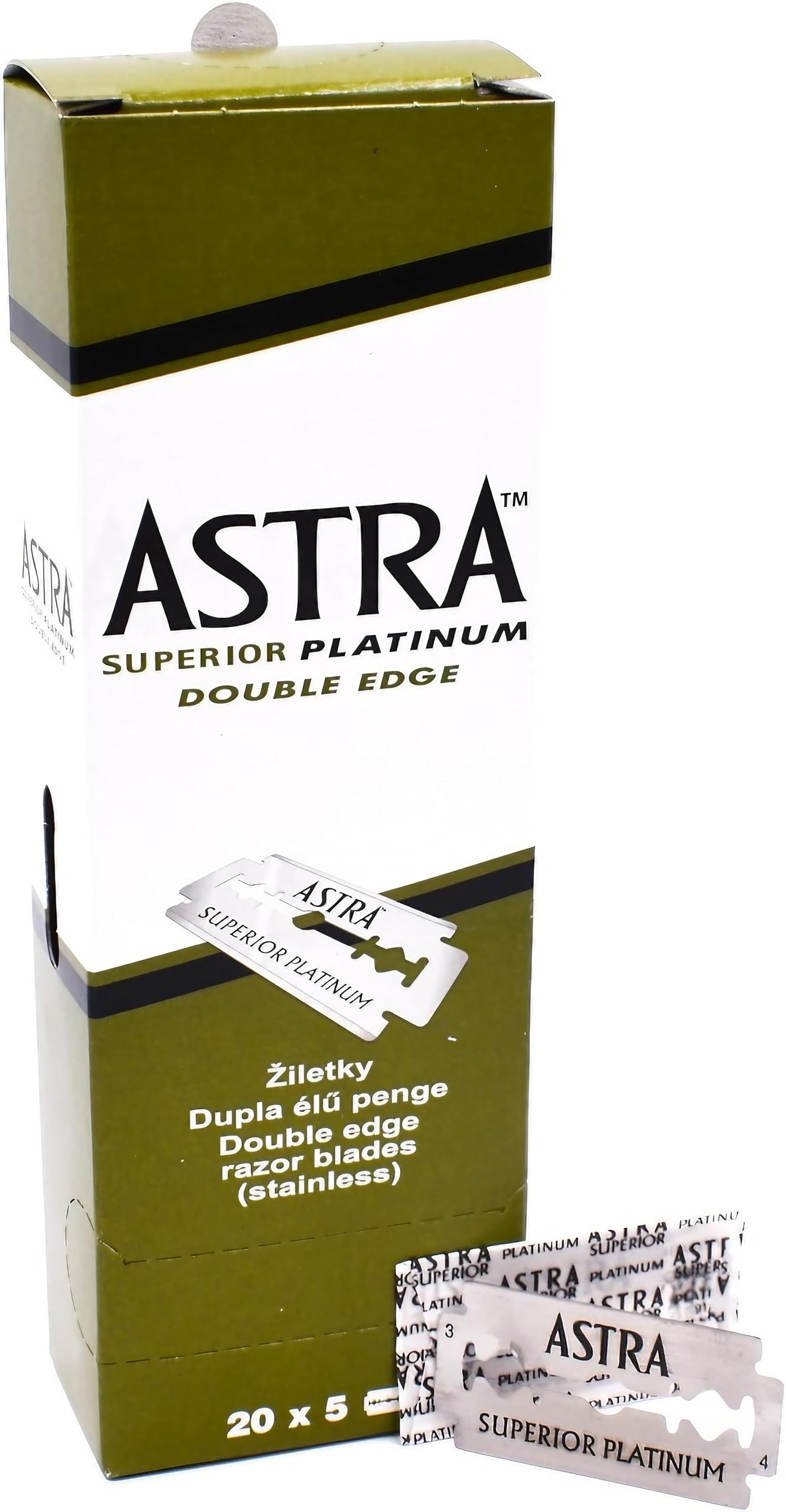 Cuchillas De Afeitar De Seguridad Astra Platinum, 100 Unidades (paquete De 1) - Venta Internacional.
