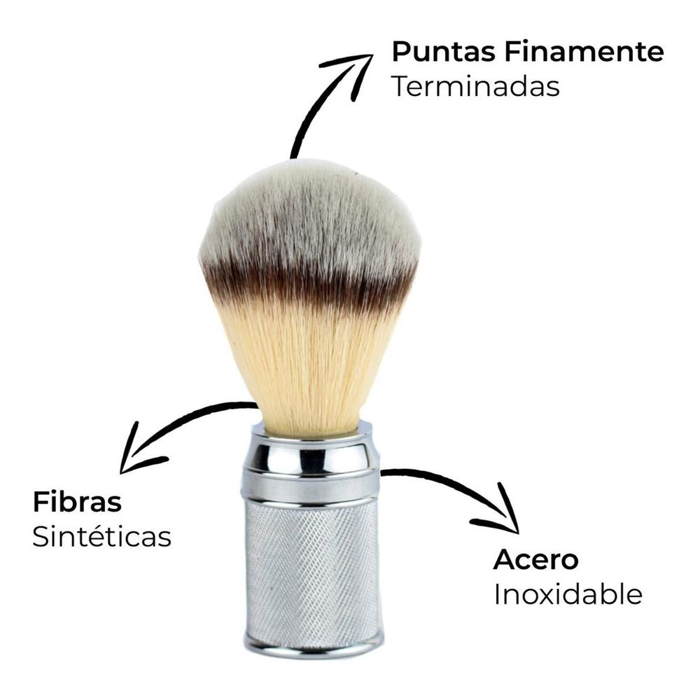 Foto 4 pulgar | Kit The Shaving Co Brocha Afeitar Metal Con Base De Acero