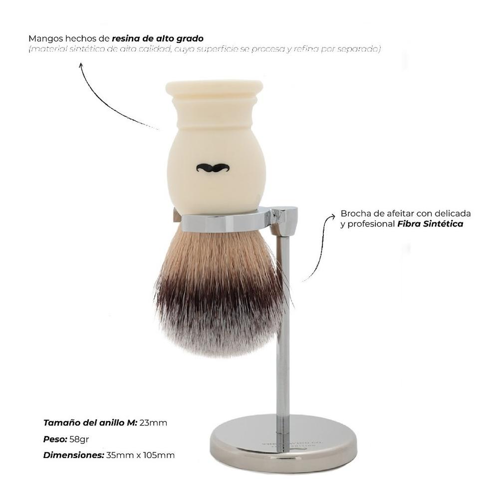 Foto 3 pulgar | Kit The Shaving Co Brocha Afeitar Color Marfil Y Base Acero