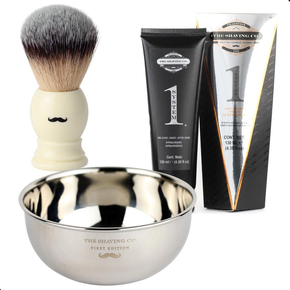 Kit Afeitado The Shaving Co Brocha + Vasija + One System