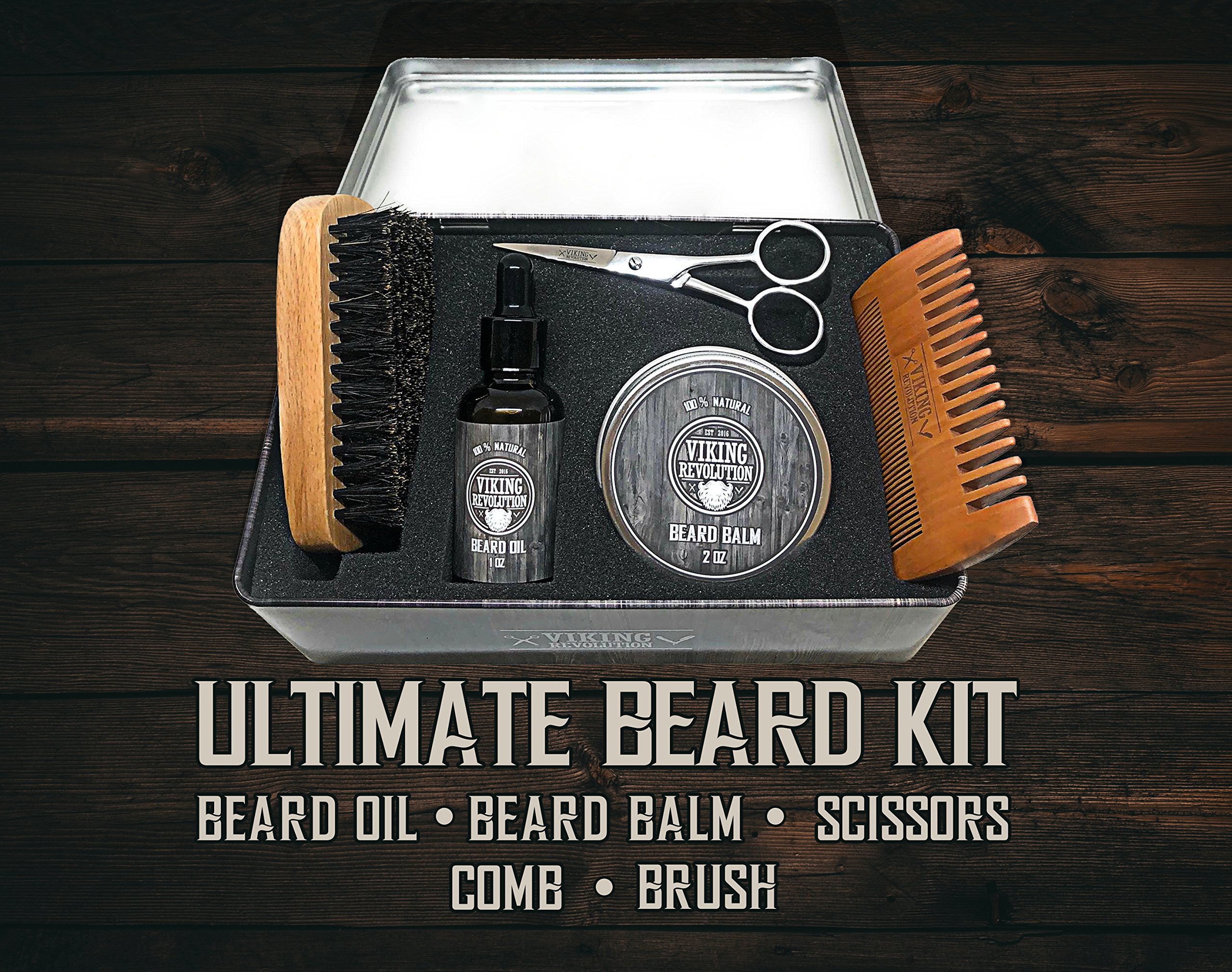 Foto 4 pulgar | Kit De Cuidado De Barba Viking Revolution: Cepillo Para Barba, Peine, Bálsamo Y Aceite - Venta Internacional.